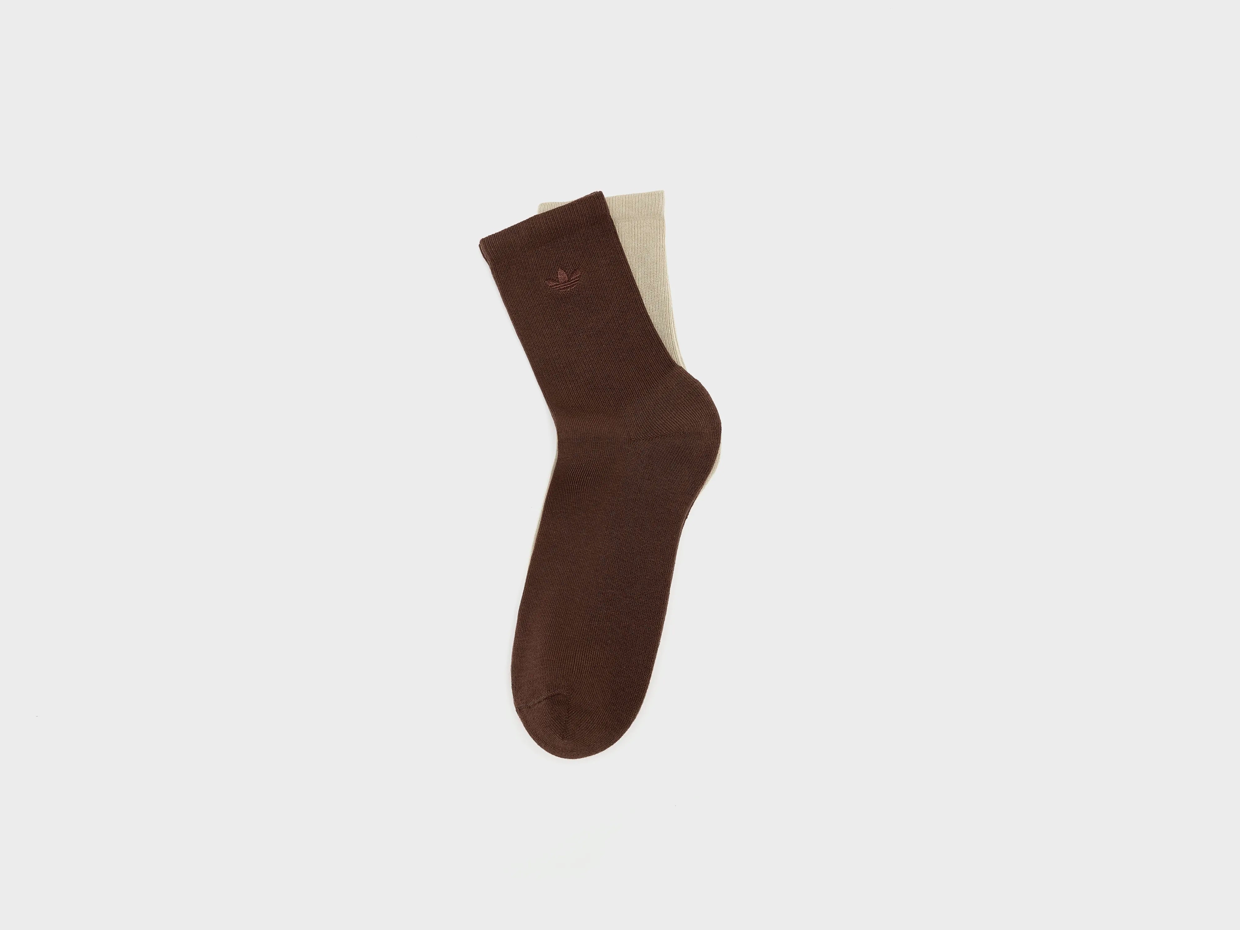 Two-Toned Crew Socks for Women  (252 / W / BROWN)