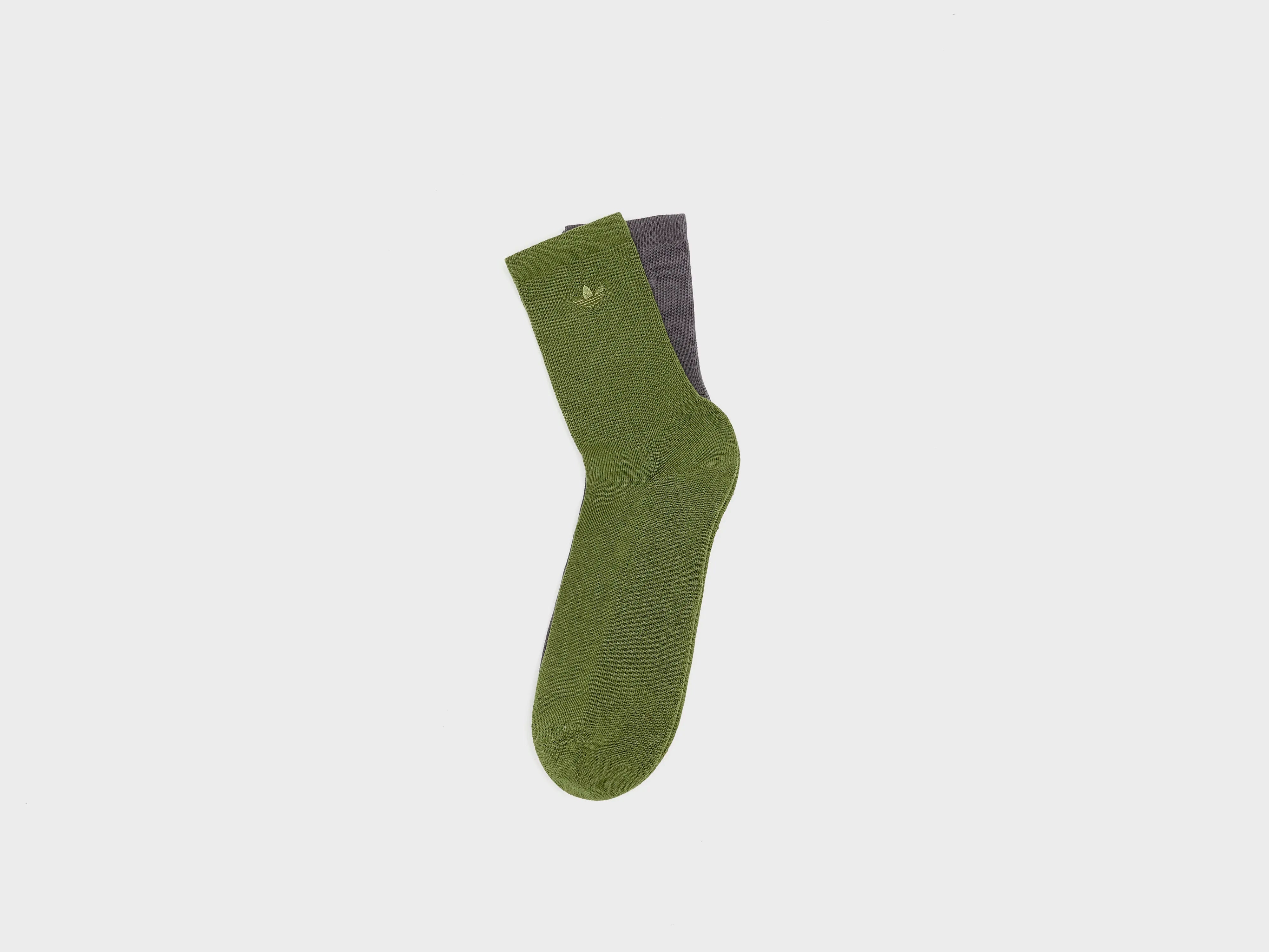 Two-Toned Crew Socks for Men  (252 / M / GREEN)