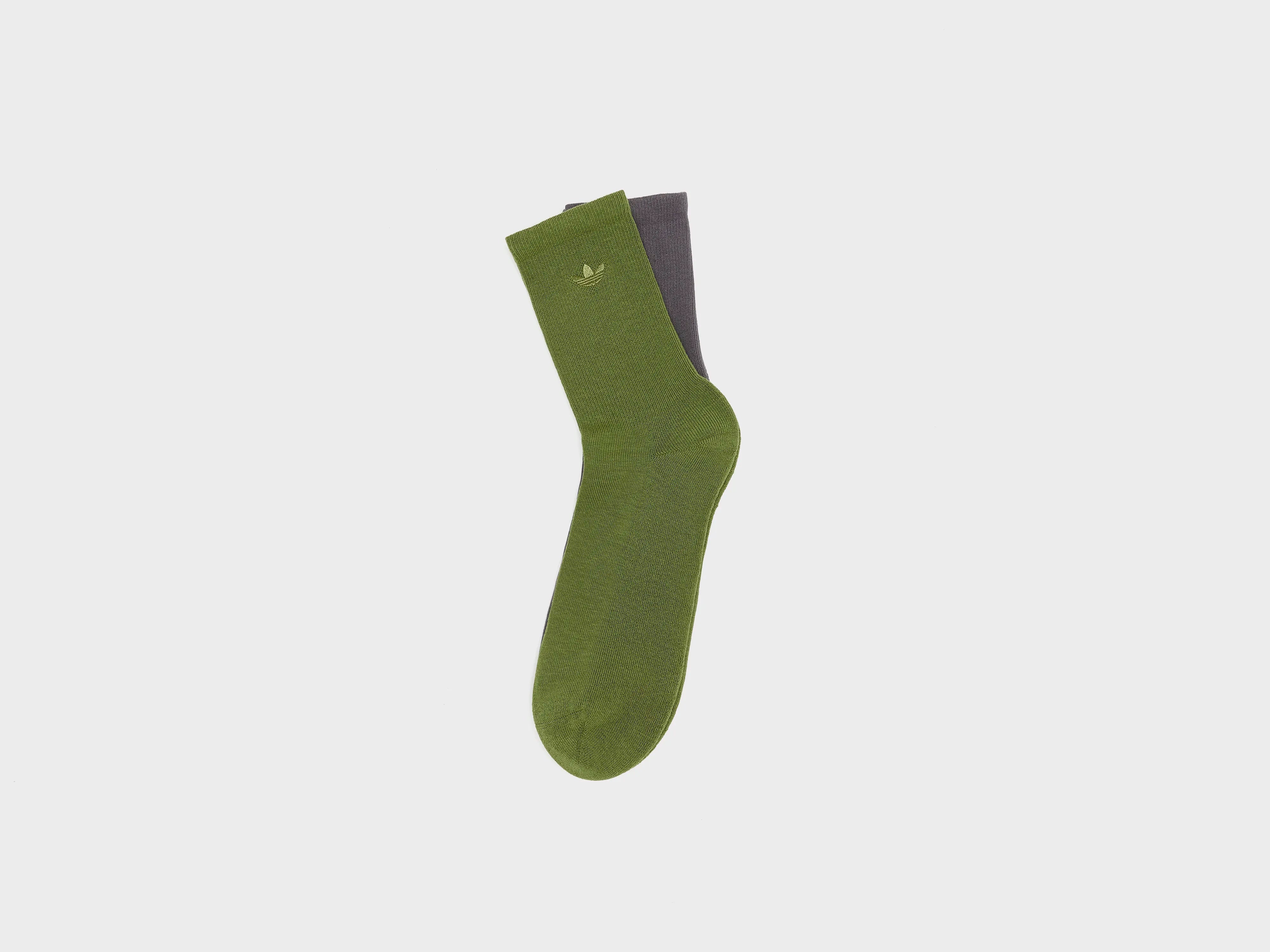 Two-Toned Crew Socks for Women  (252 / W / GREEN)