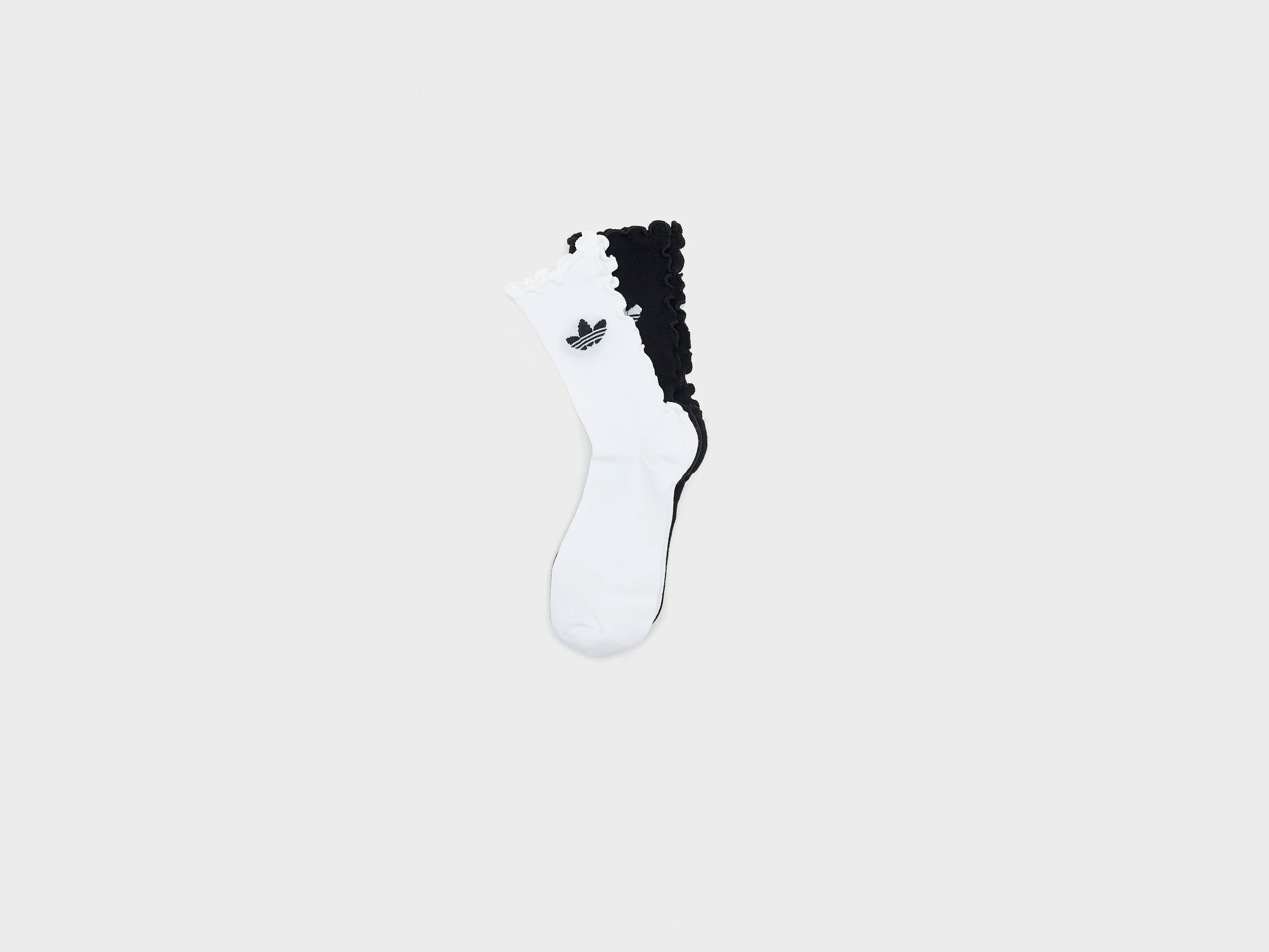 Sokken met ruches voor dames (261 / W / BLACK/WHITE)