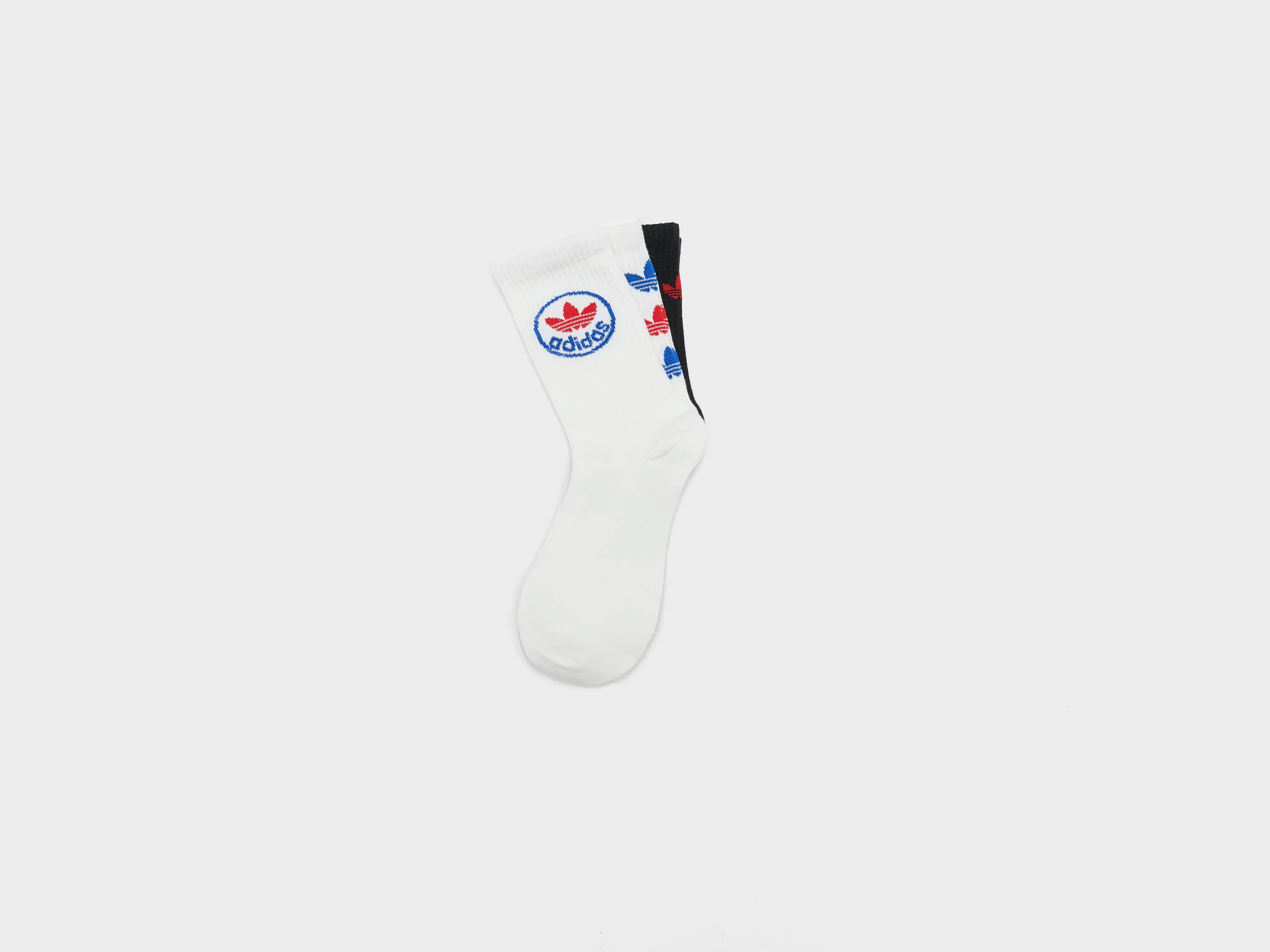 Trefoil Crew Socks for Men (261 / M / BLACK/WHITE)