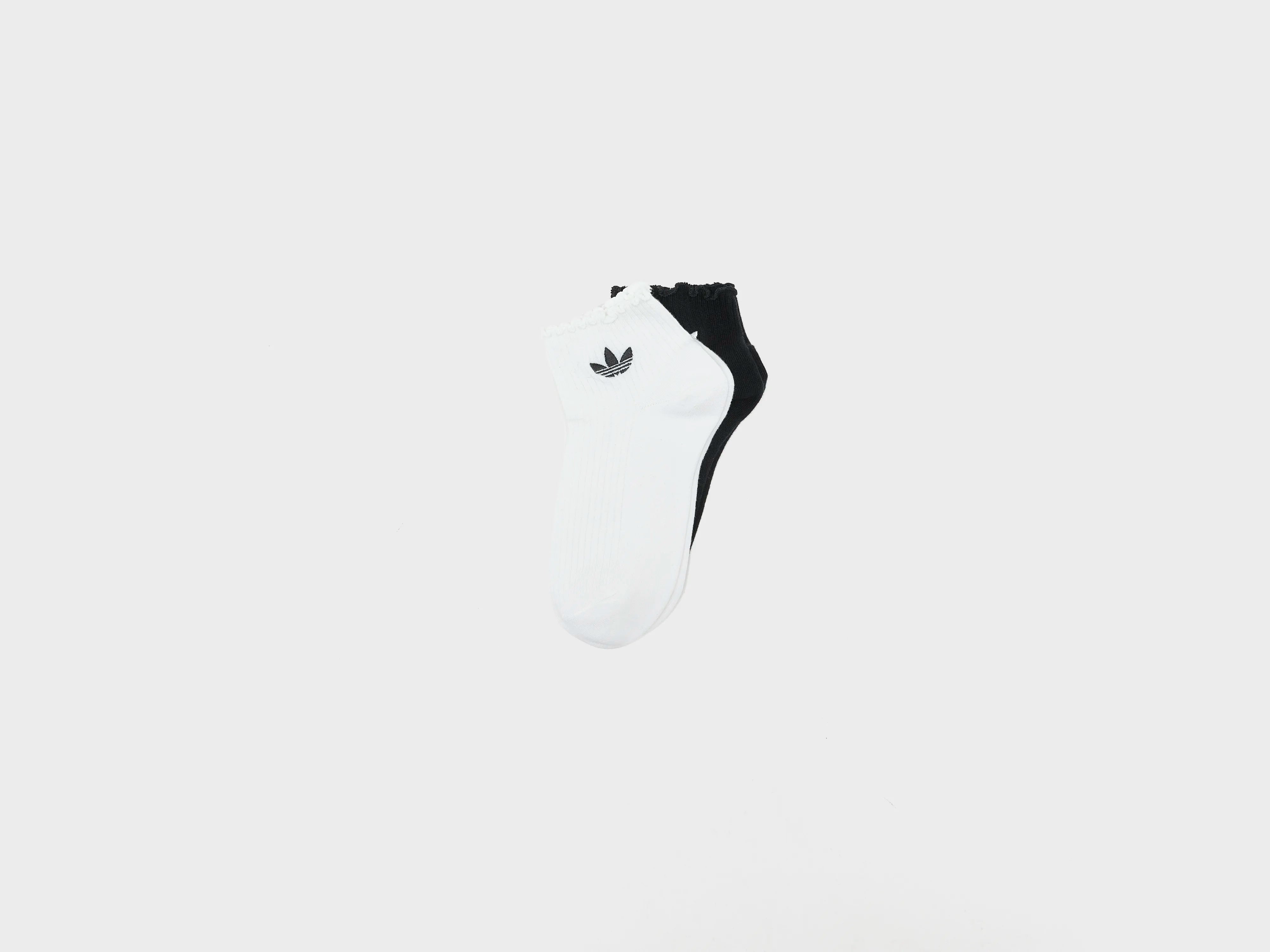 Chaussettes Ruffle Quarter pour Femme (261 / W / BLACK/WHITE)