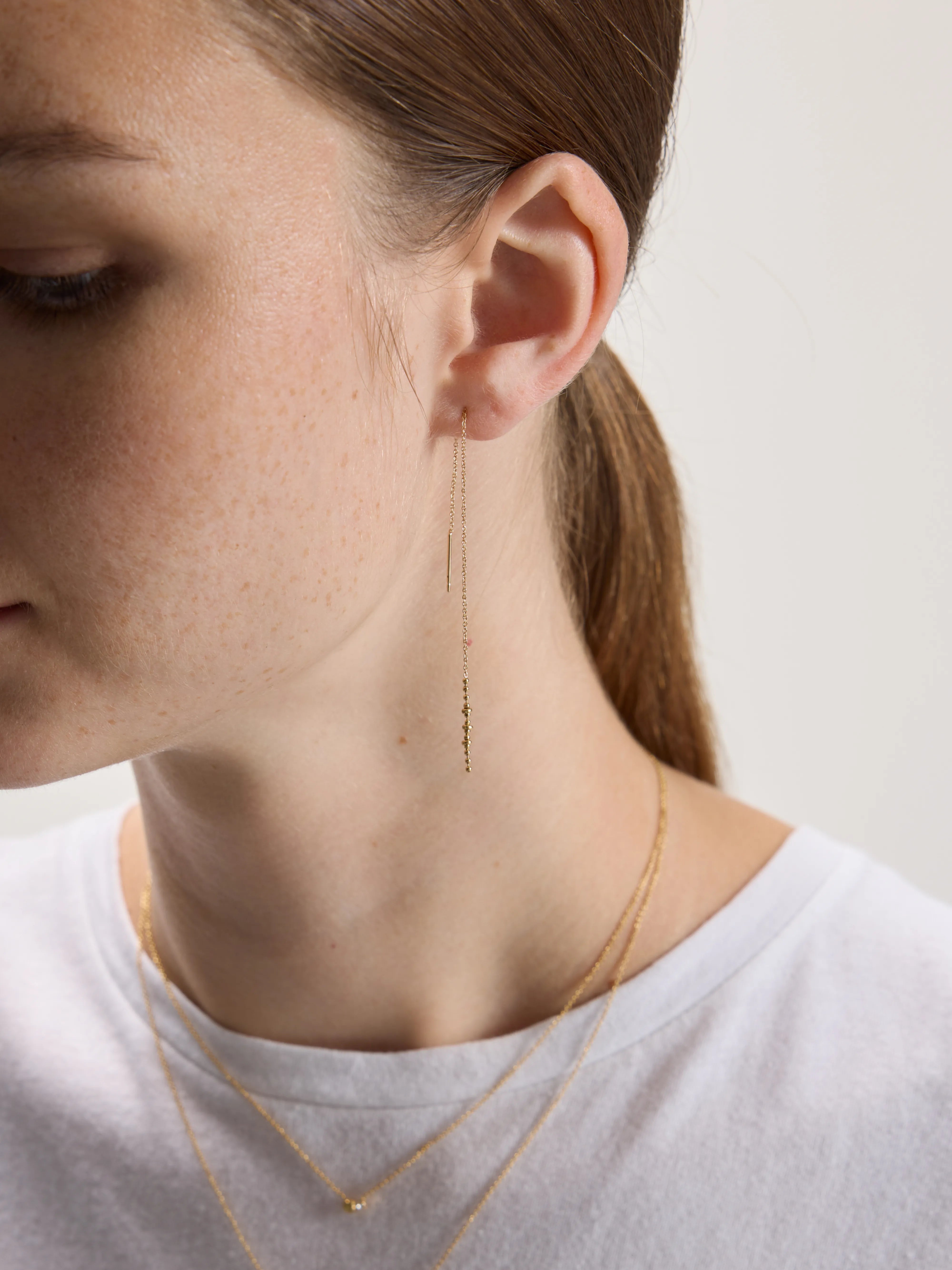 Boucles d'oreilles Océane à Chaîne Ajustable (242 / W / GOLD)
