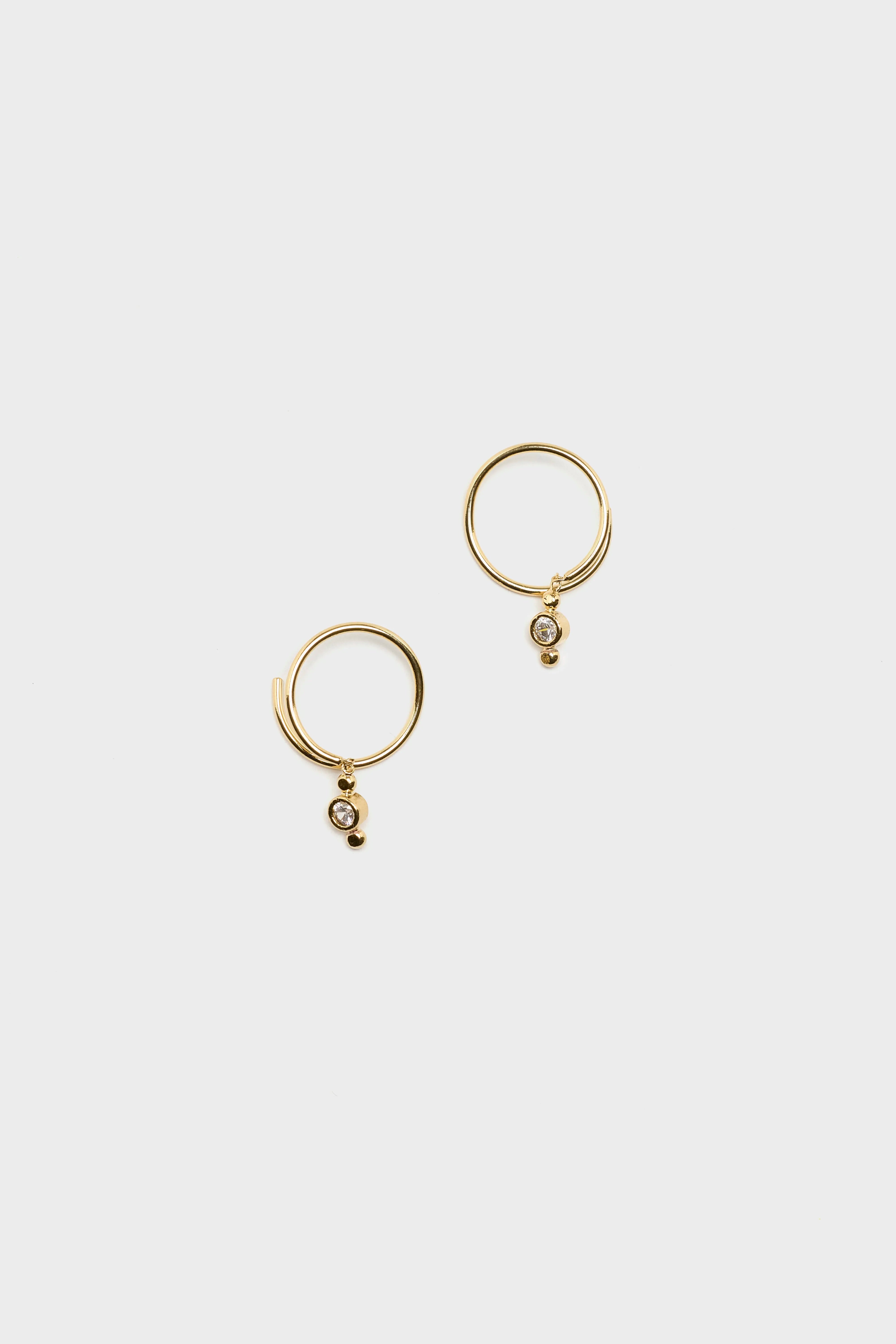 Crystal Spiral Earrings (261 / W / GOLD)