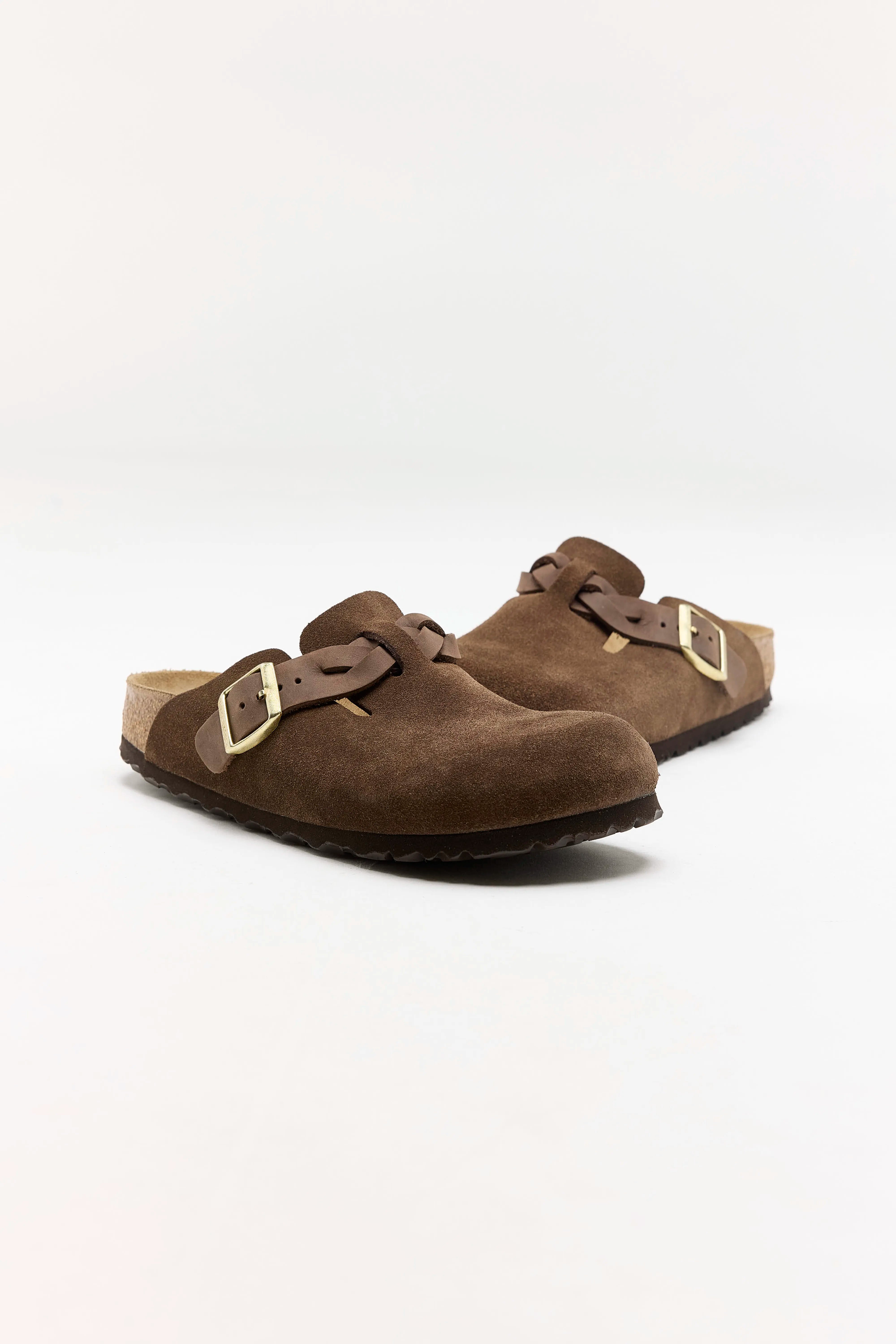 Boston Gevlochten Suède voor Dames (261 / W / DARK BROWN)