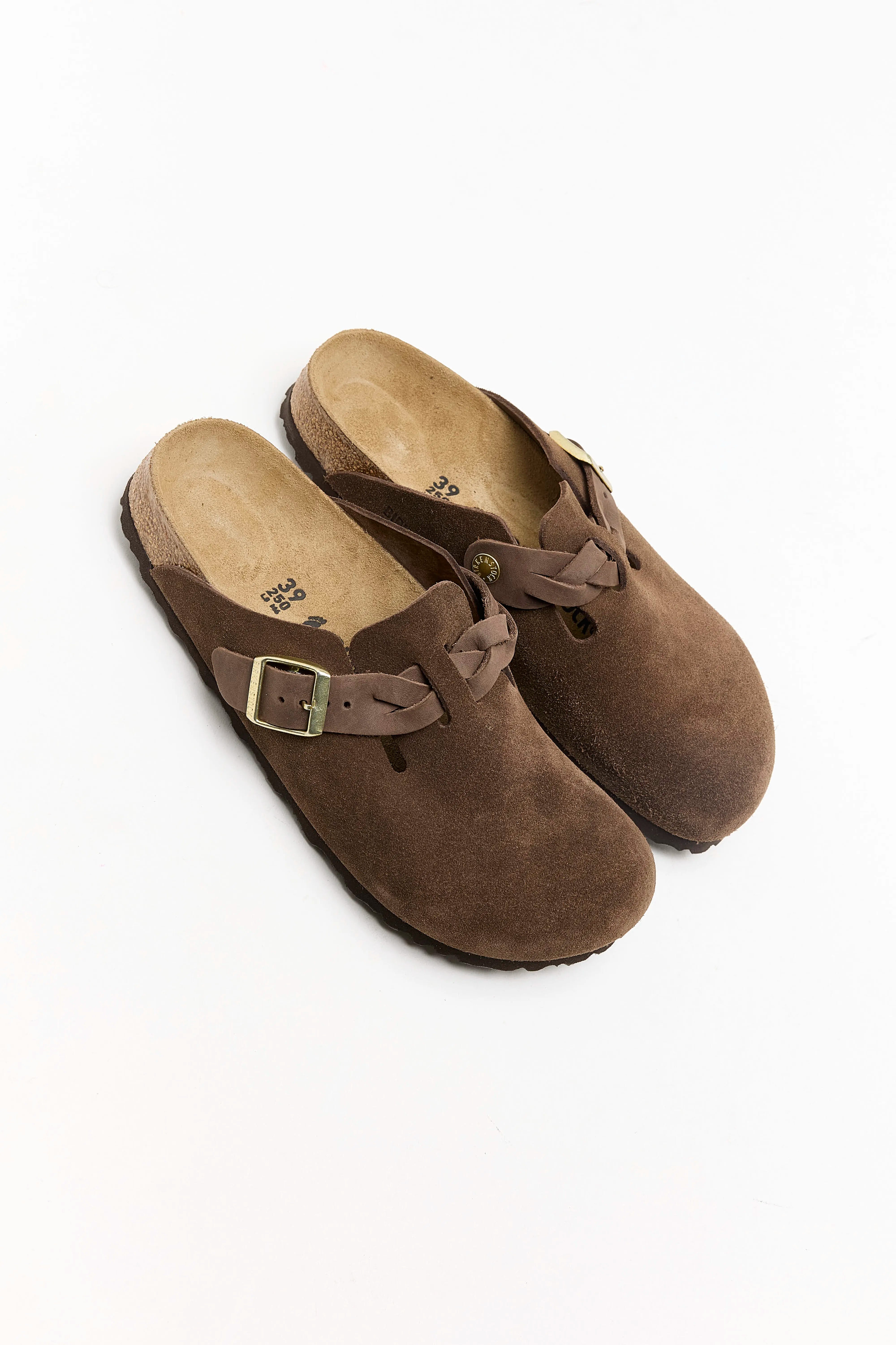 Boston Gevlochten Suède voor Dames (261 / W / DARK BROWN)