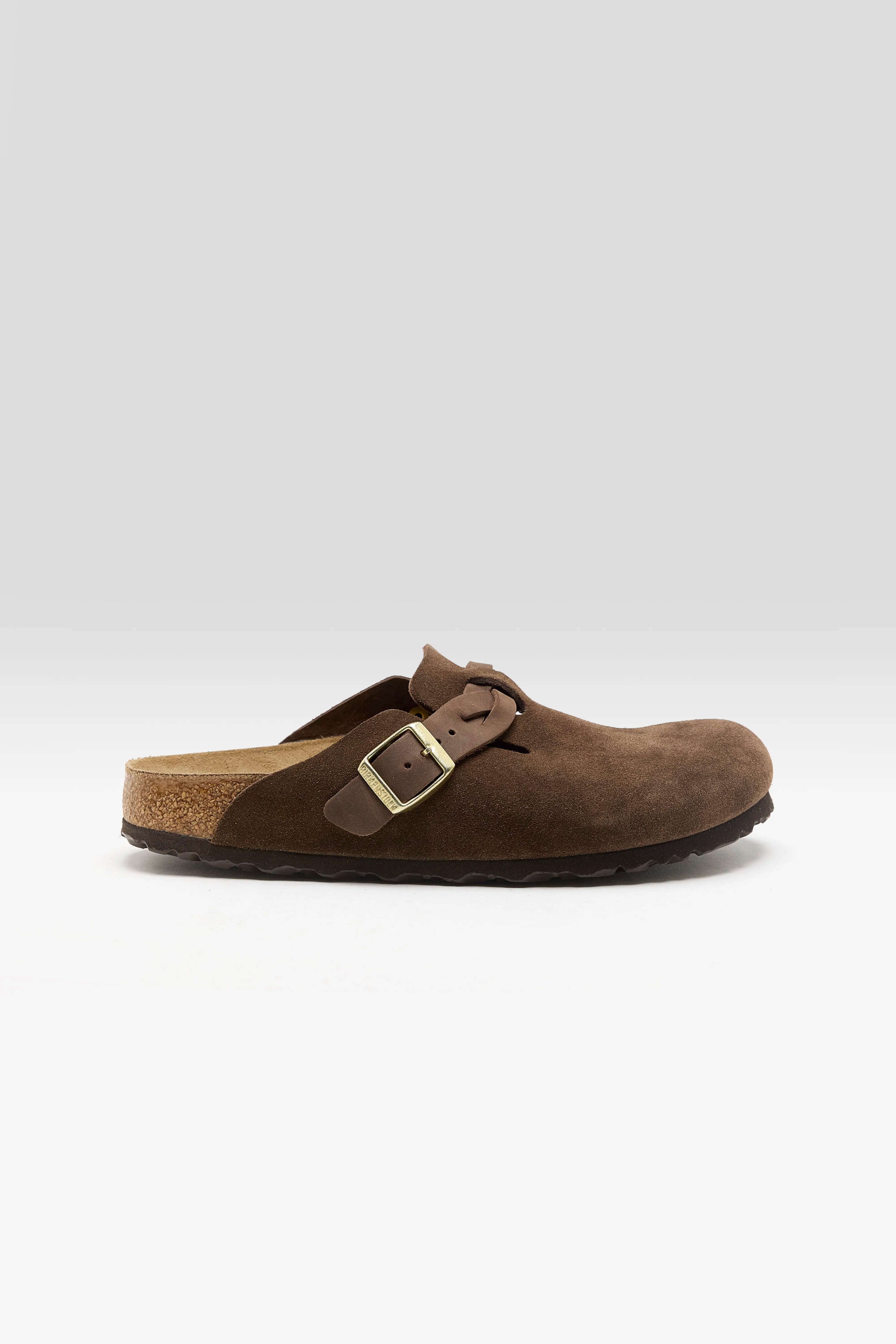 Boston Gevlochten Suède voor Dames (261 / W / DARK BROWN)