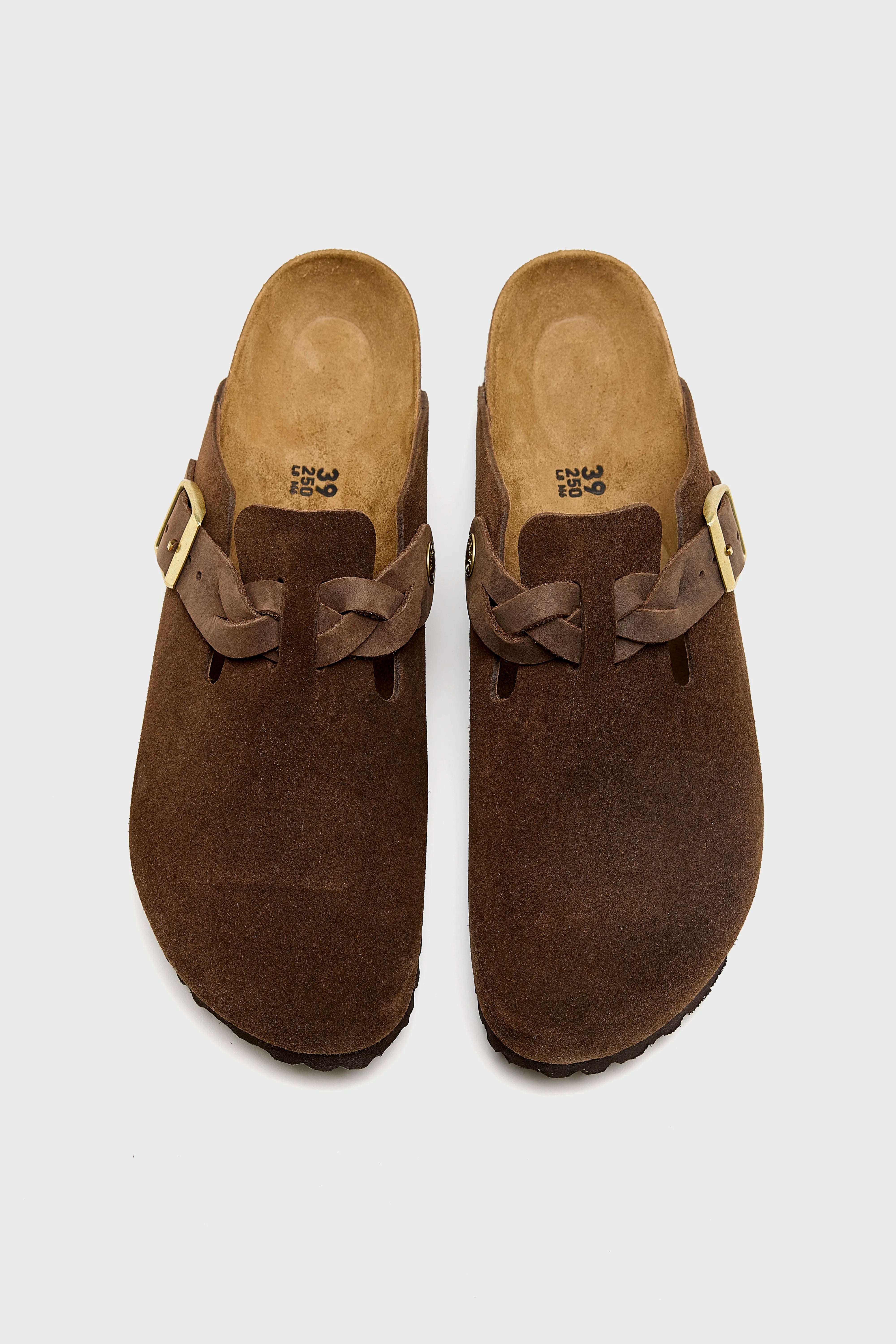 Boston Gevlochten Suède voor Dames (261 / W / DARK BROWN)