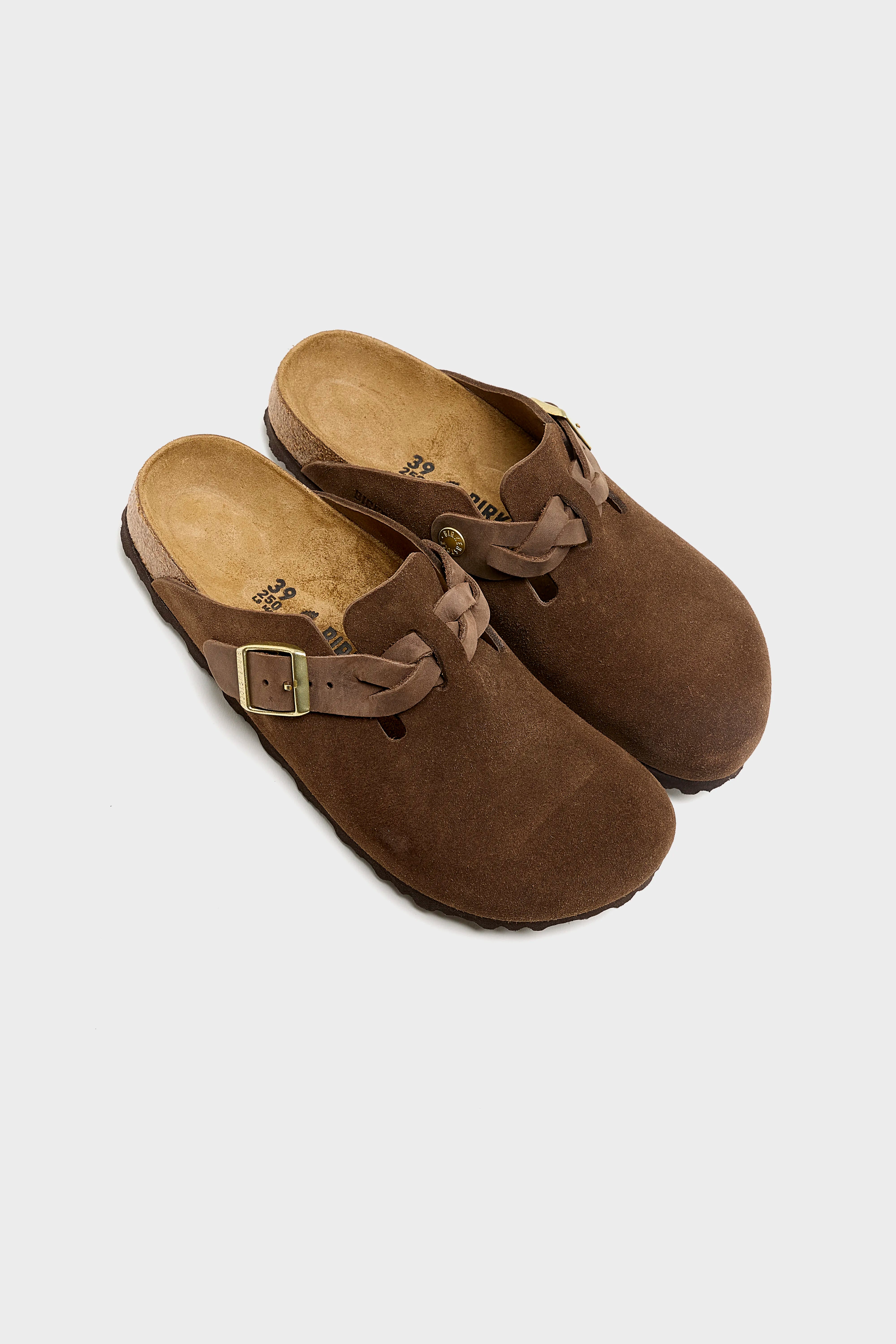 Boston Gevlochten Suède voor Dames (261 / W / DARK BROWN)