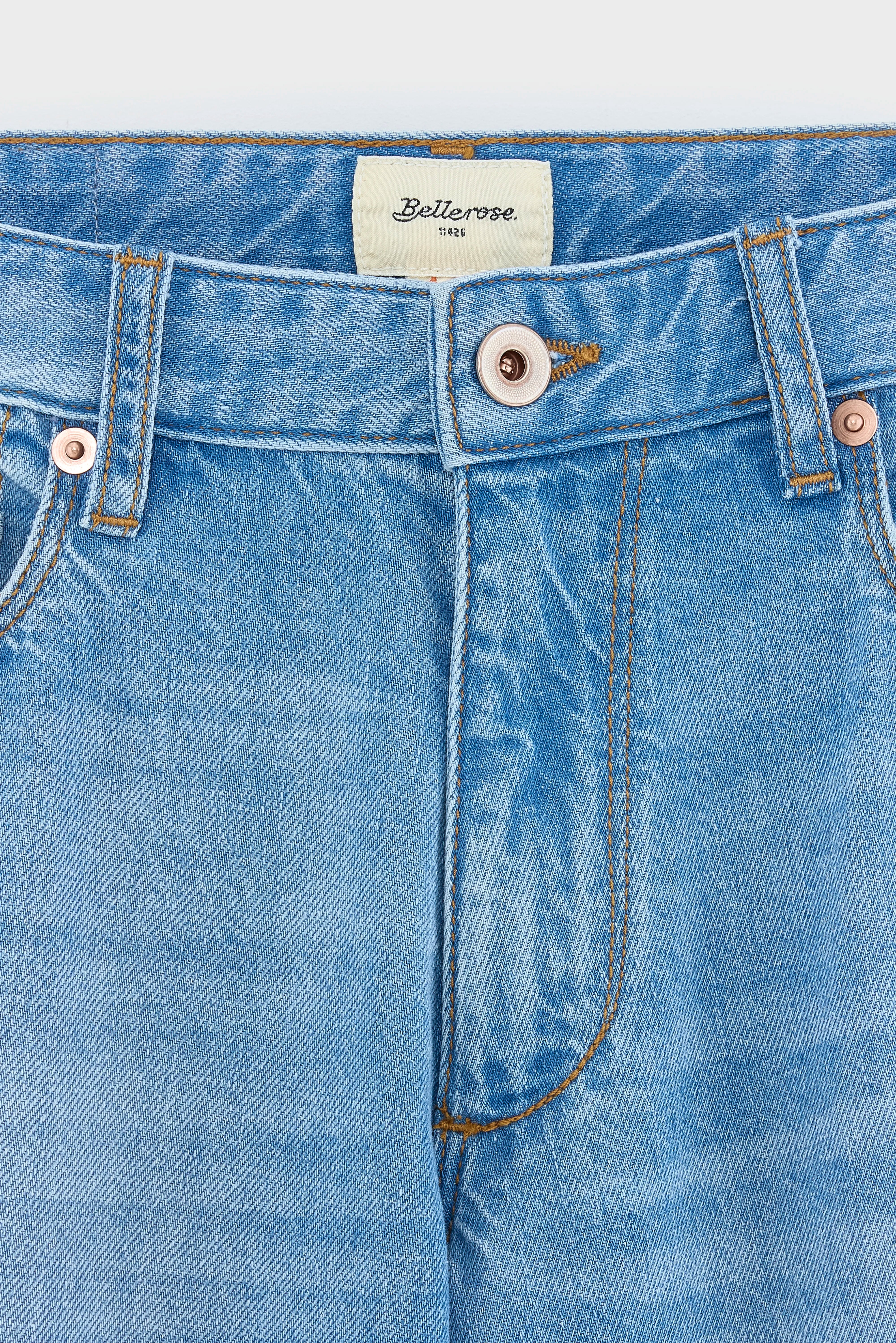 Kae wijde jeans (252 / G / MD BLUE BLEACH)