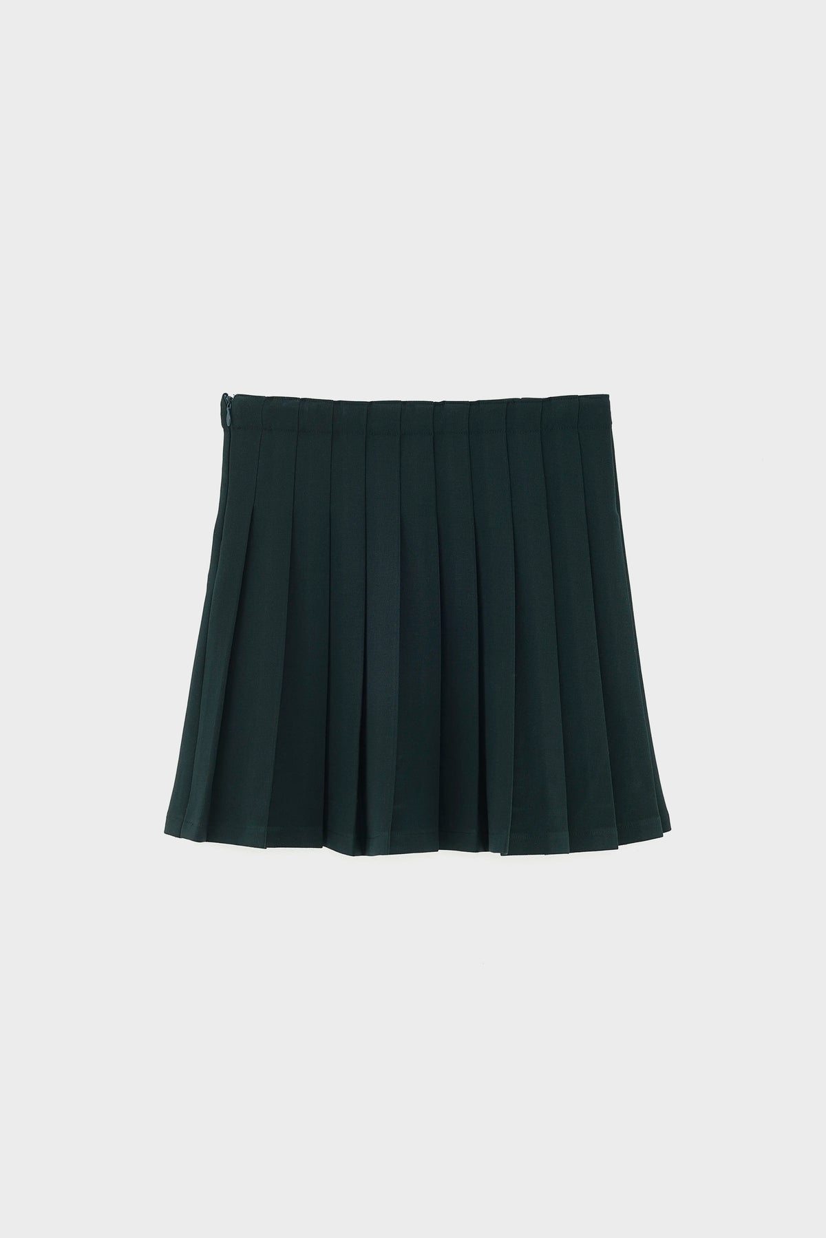 Asra forest green pleated mini skirt (242 / G / FOREST)