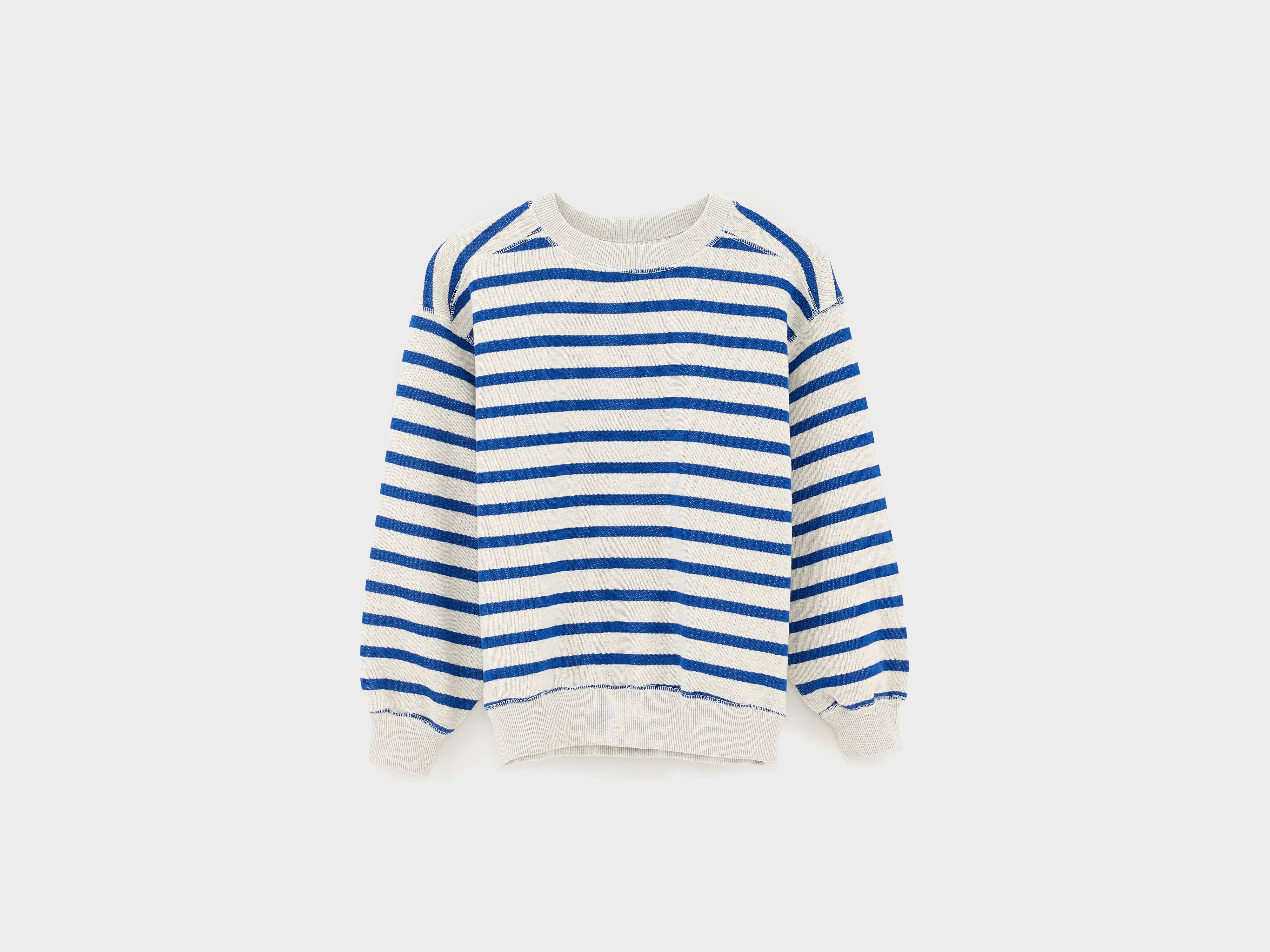 Sweatshirt col rond rayé bleu marine Fadol (251 / G / STRIPE A)