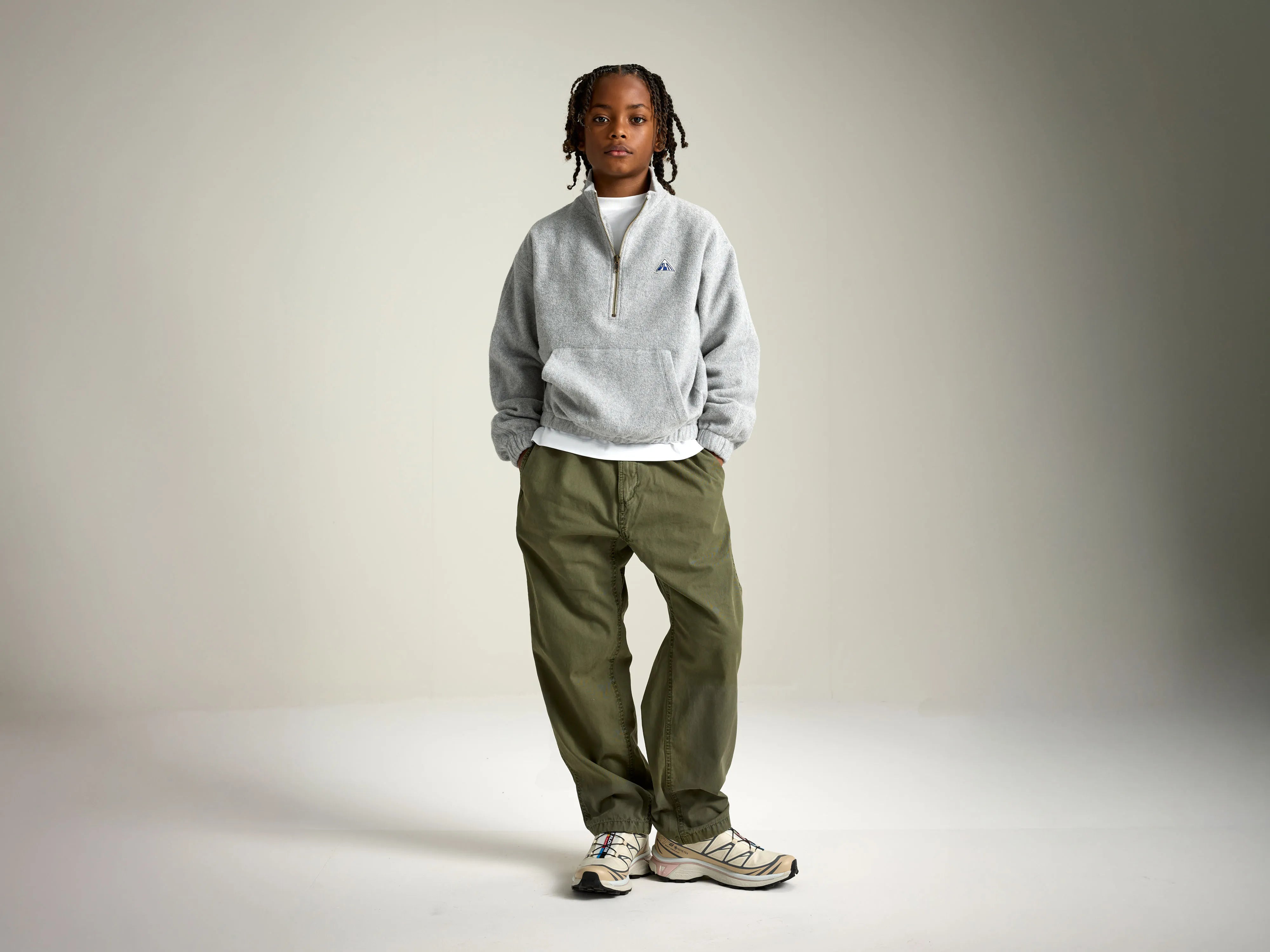 Fabril sweatshirt met halve rits (252 / B / H. GREY)