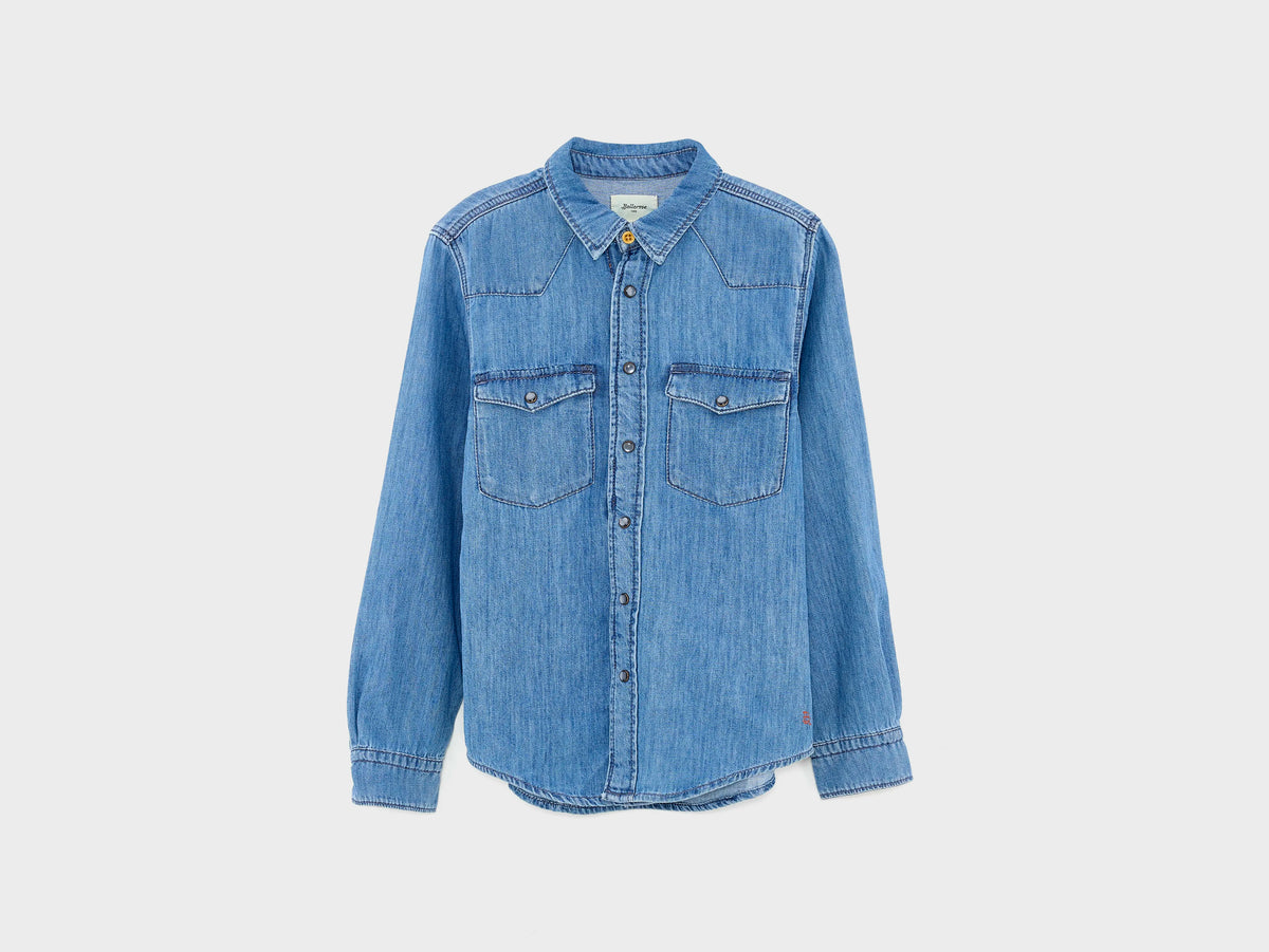 Peio blue denim shirt (242 / B / BLEACH)