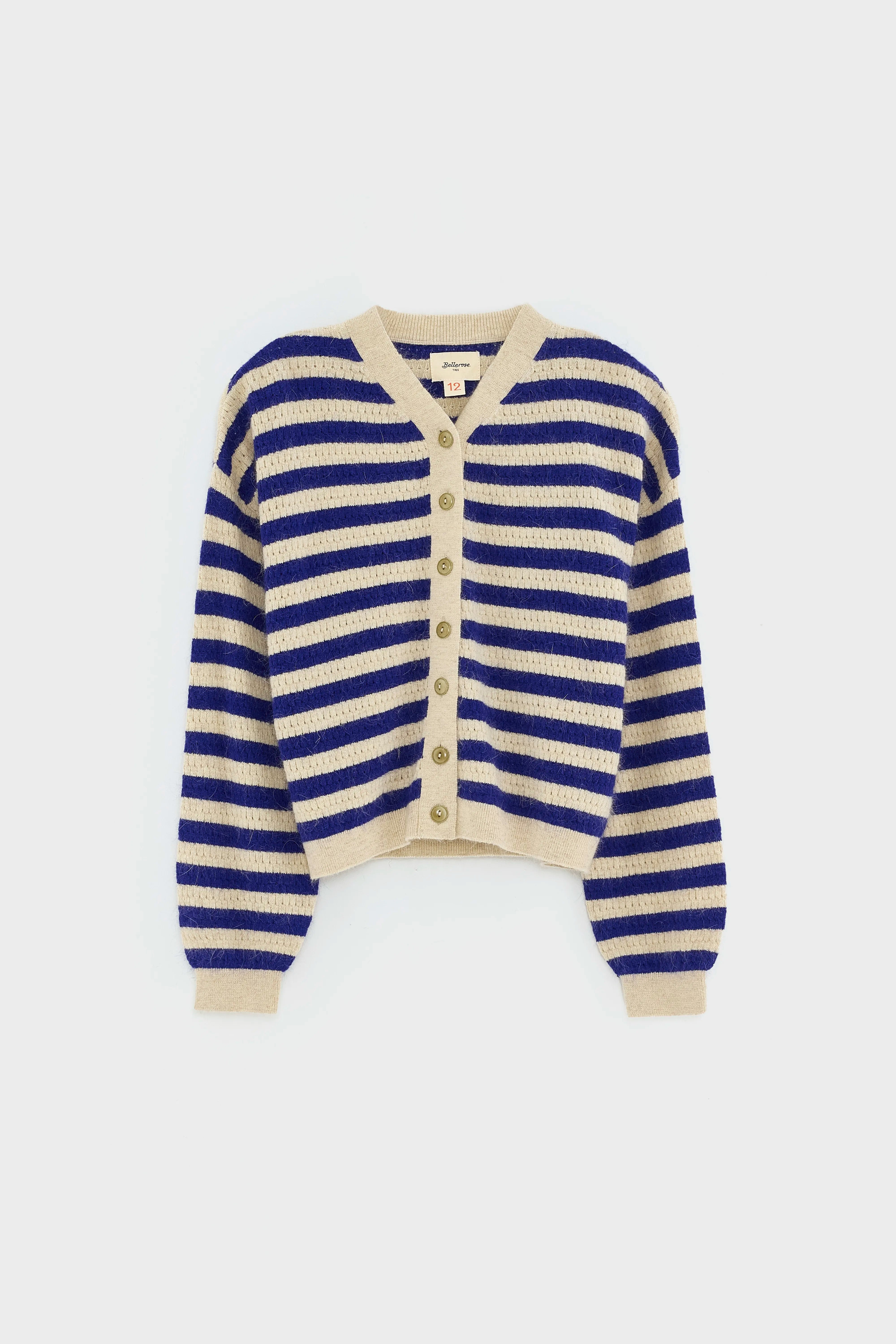Diopla v-hals cardigan (252 / G / STRIPE A)