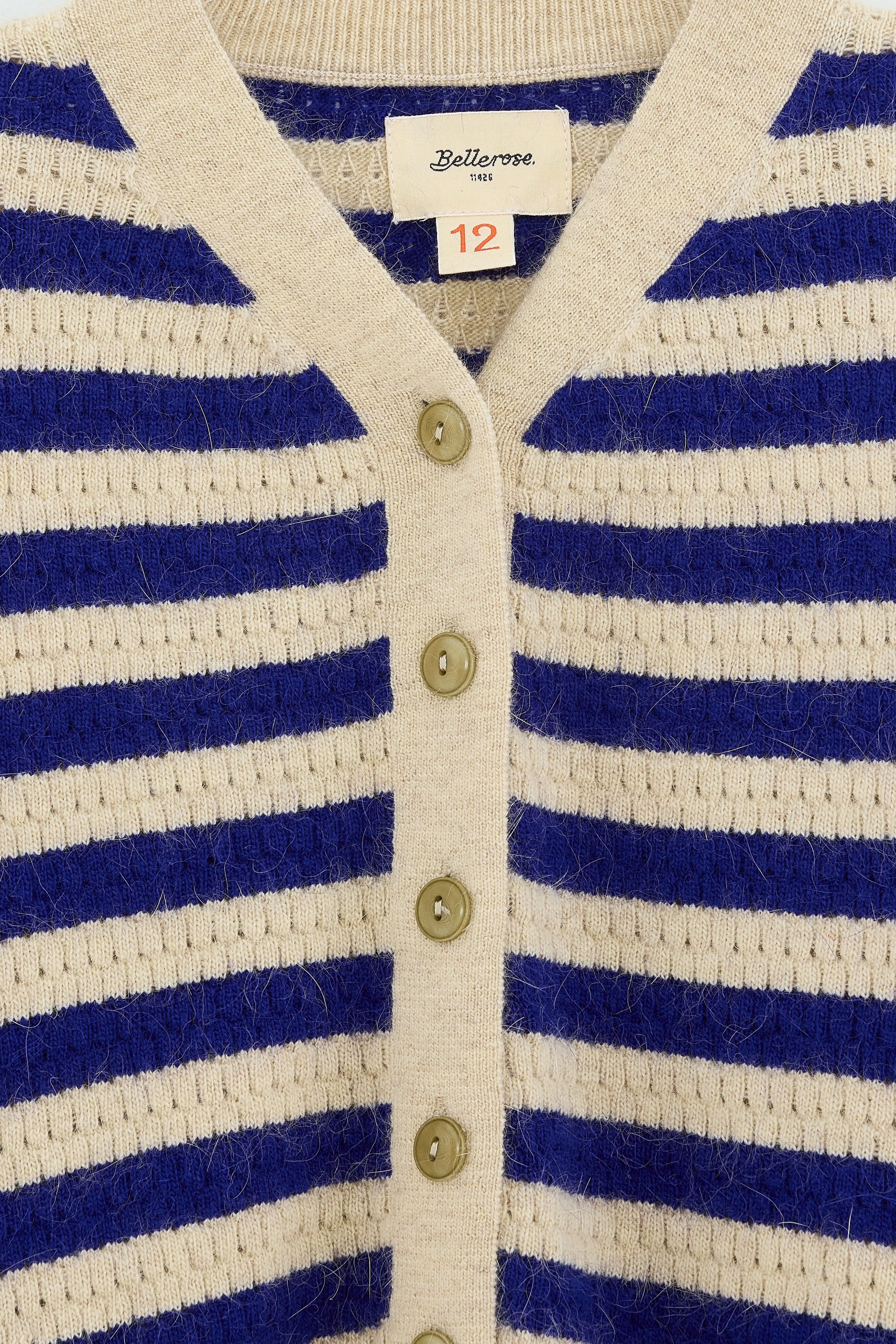 Diopla v-hals cardigan (252 / G / STRIPE A)