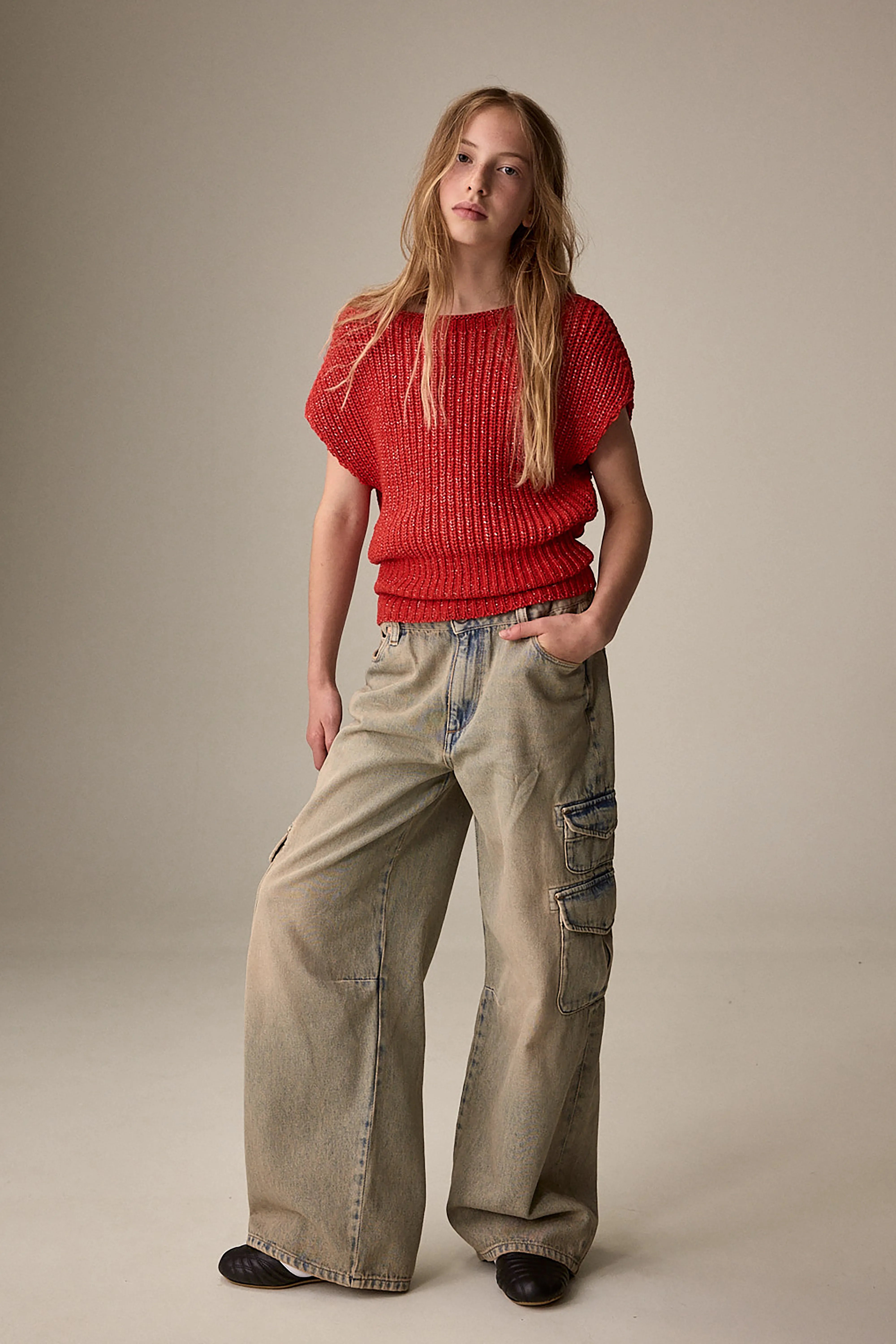 Jean Évasé Pietra - Used blue Pour Fille | Bellerose
