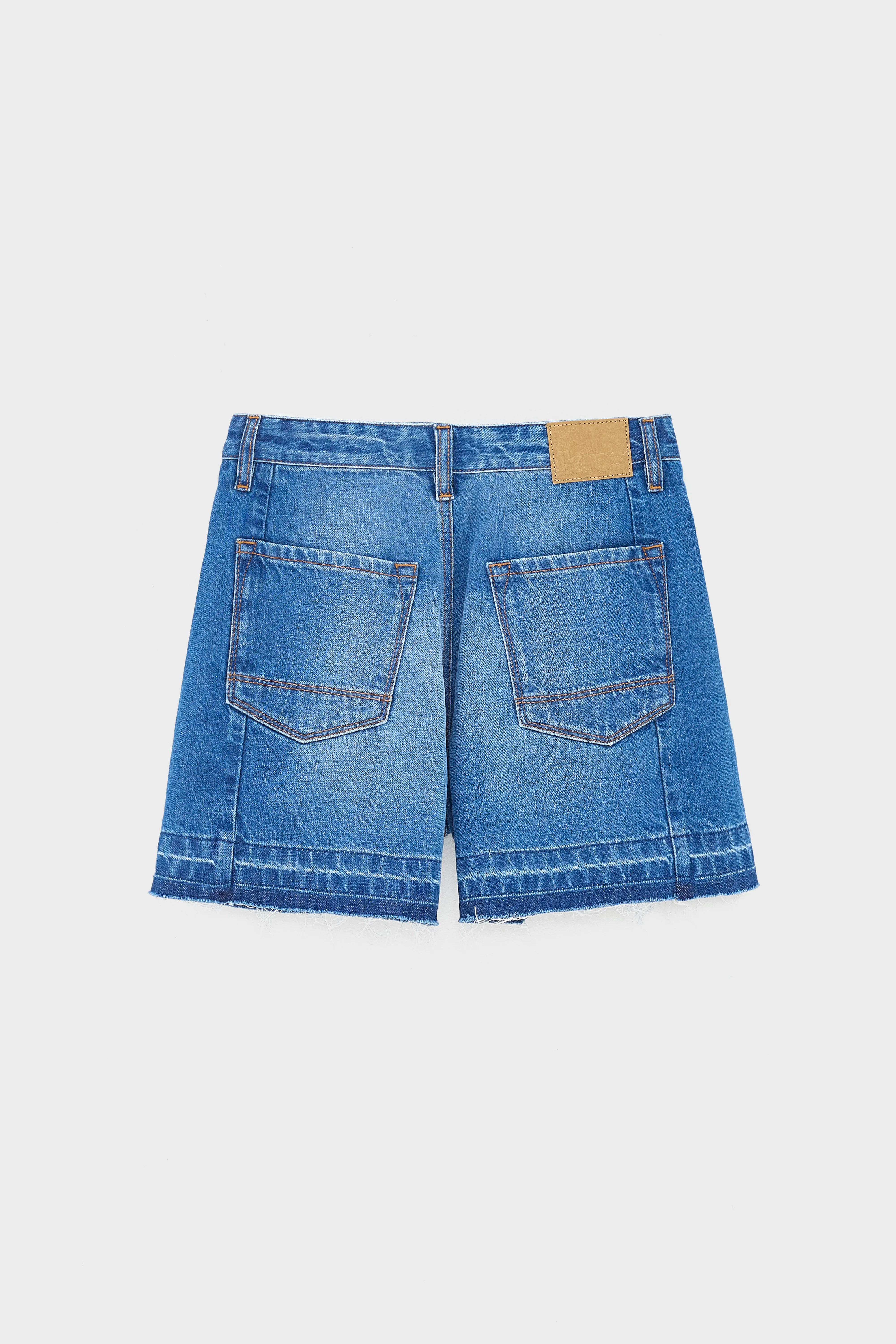 Pethula geplooide denim shorts (261 / G / BLUE STONE)