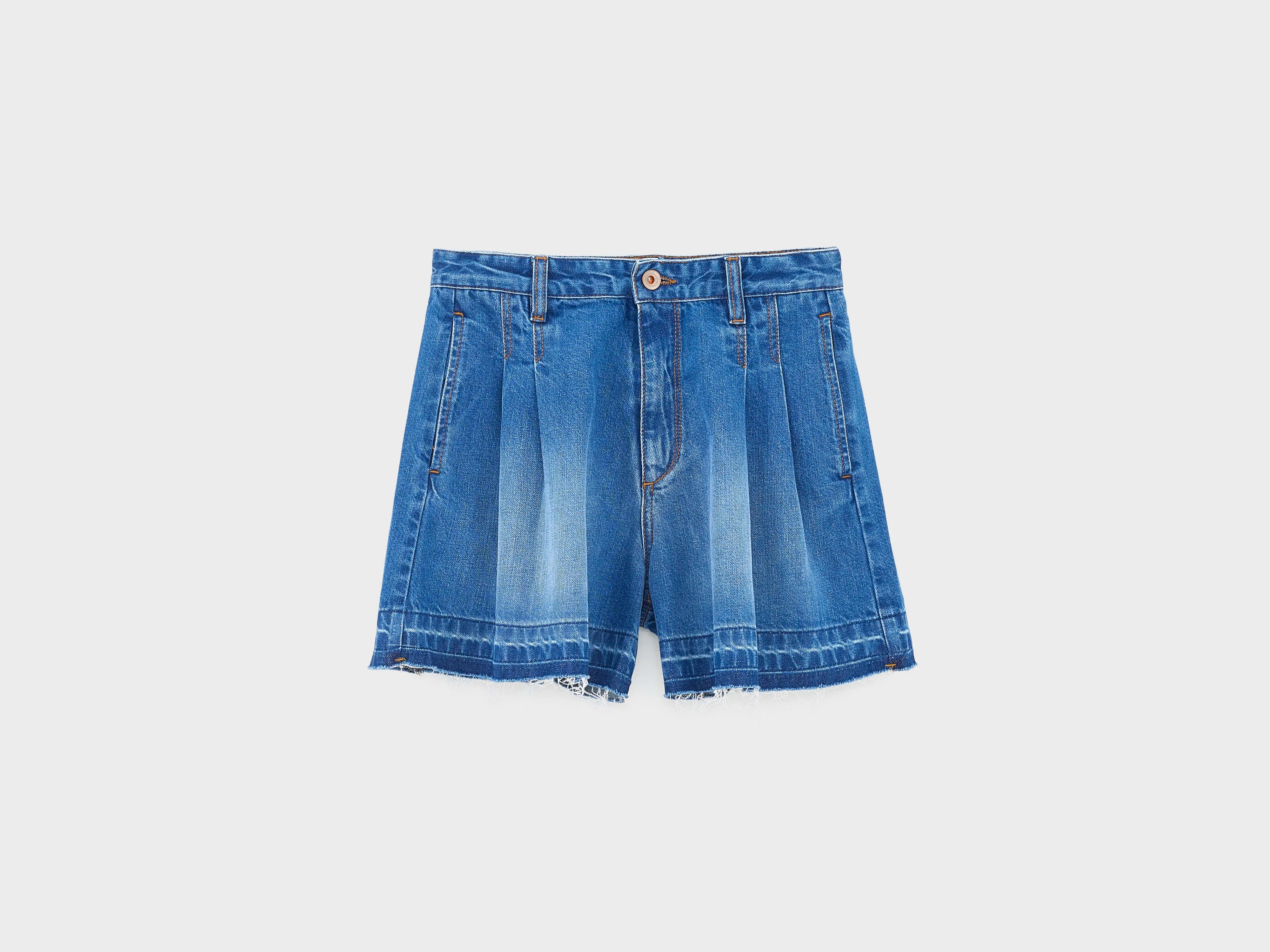 Pethula geplooide denim shorts (261 / G / BLUE STONE)