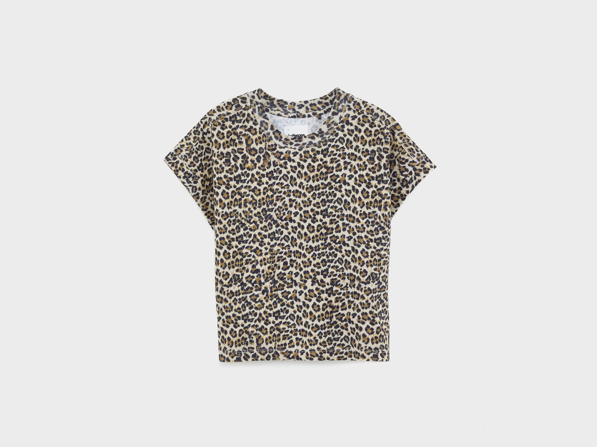 Cotton cropped t-shirt leopard print - Girls | Bellerose
