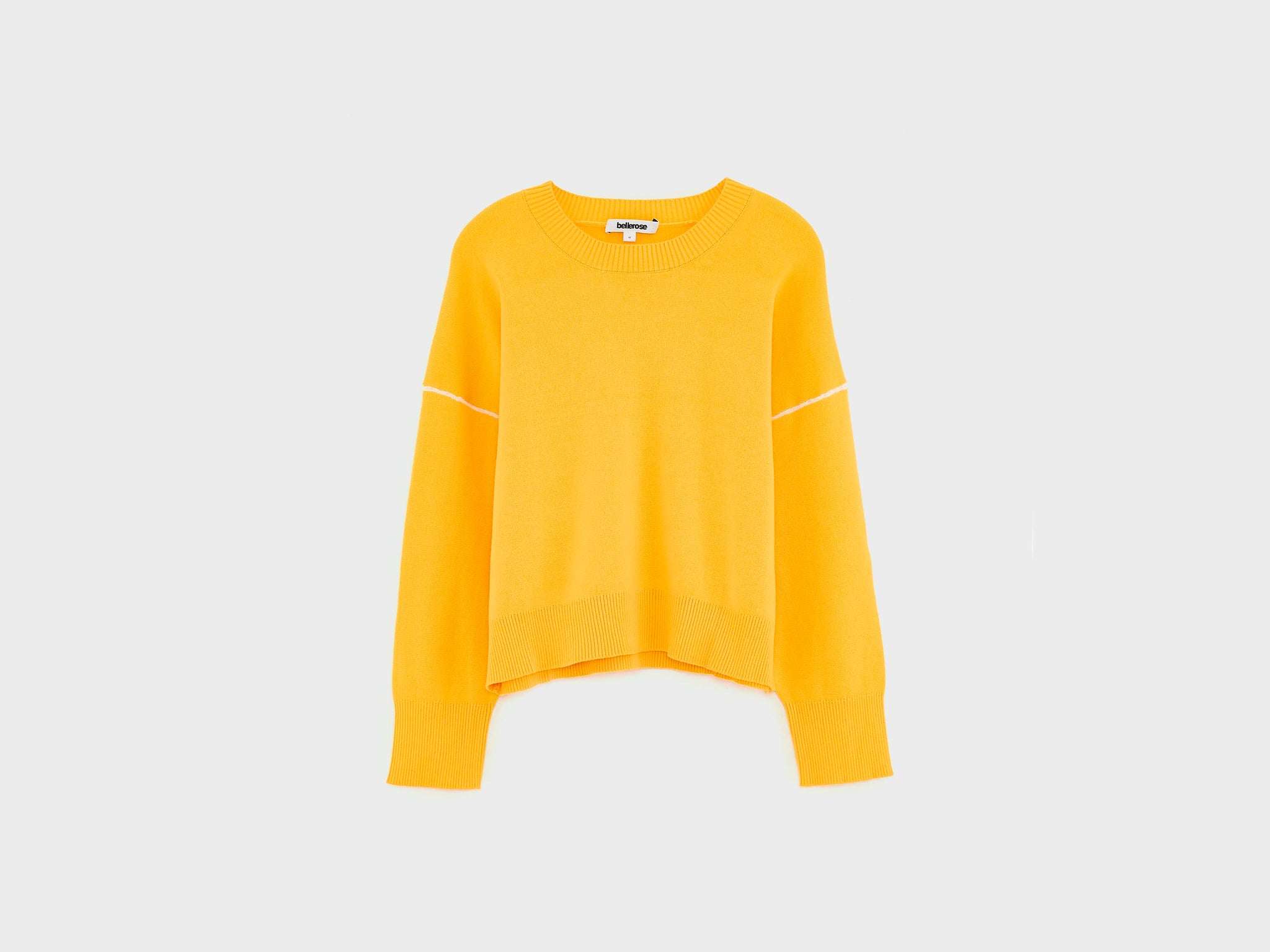 Oversized yellow crewneck sweater - Girls | Bellerose