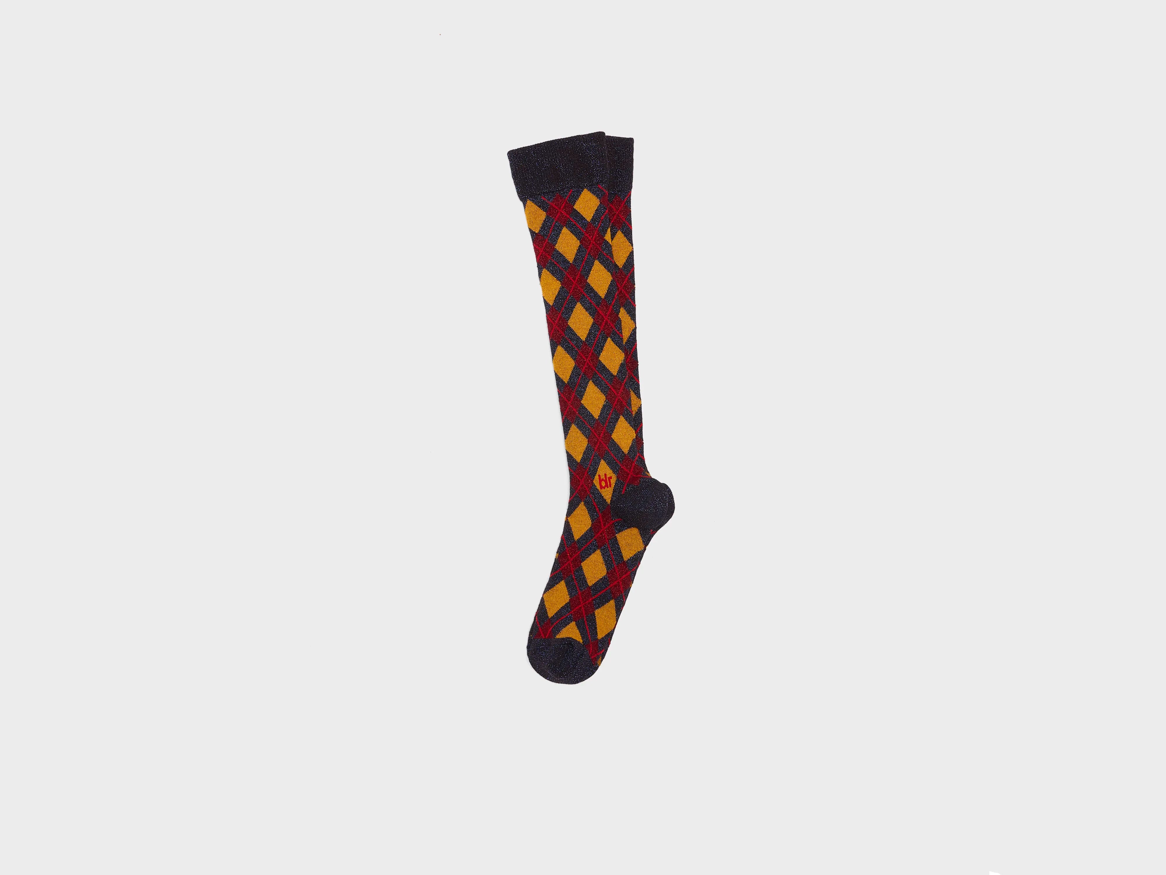 Bargy jacquard knee socks (262 / G / LAZULI)