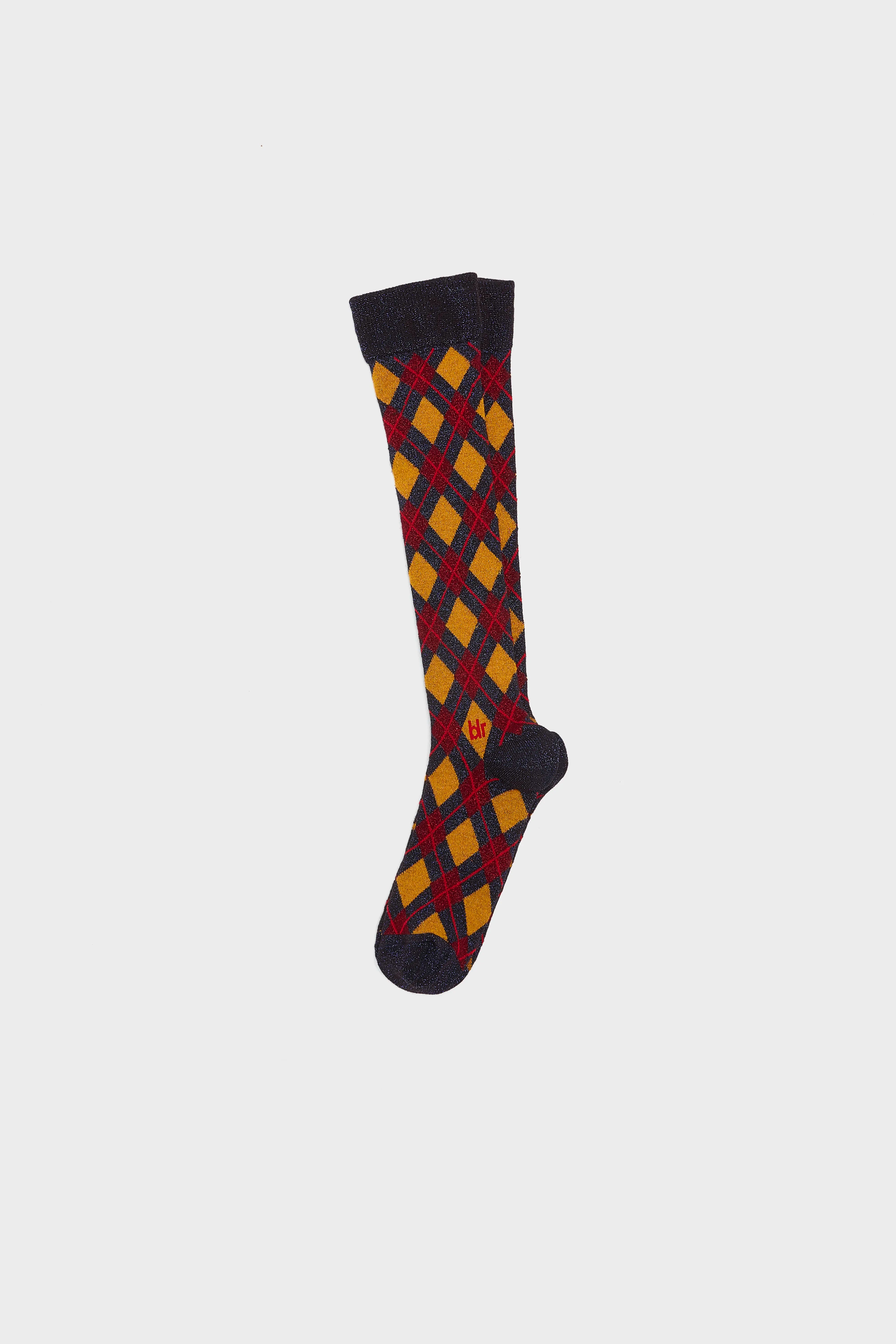 Bargy jacquard knee socks (262 / G / LAZULI)