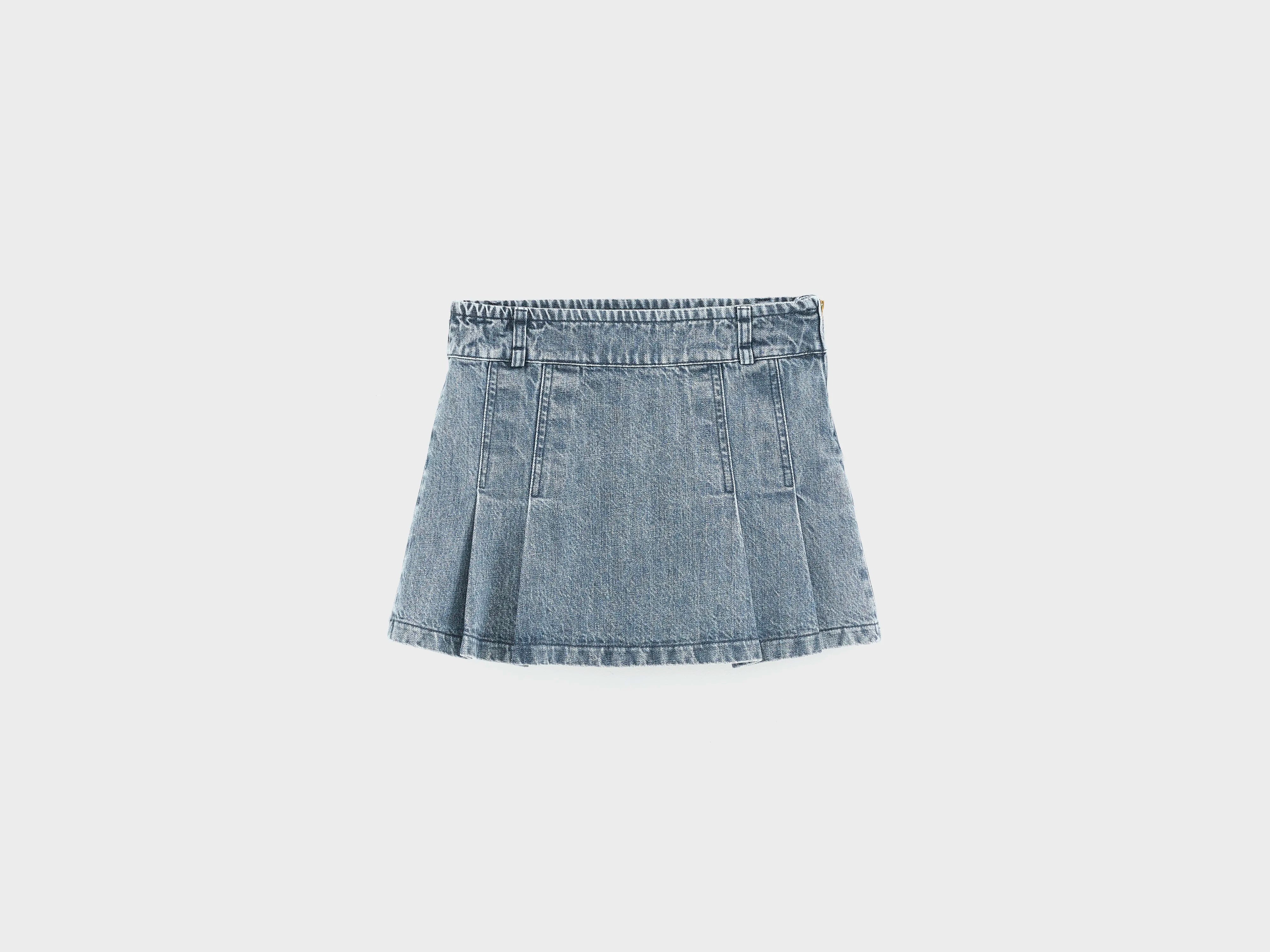Jupe plissée en denim Petty (262 / G / VINTAGE BLUE)