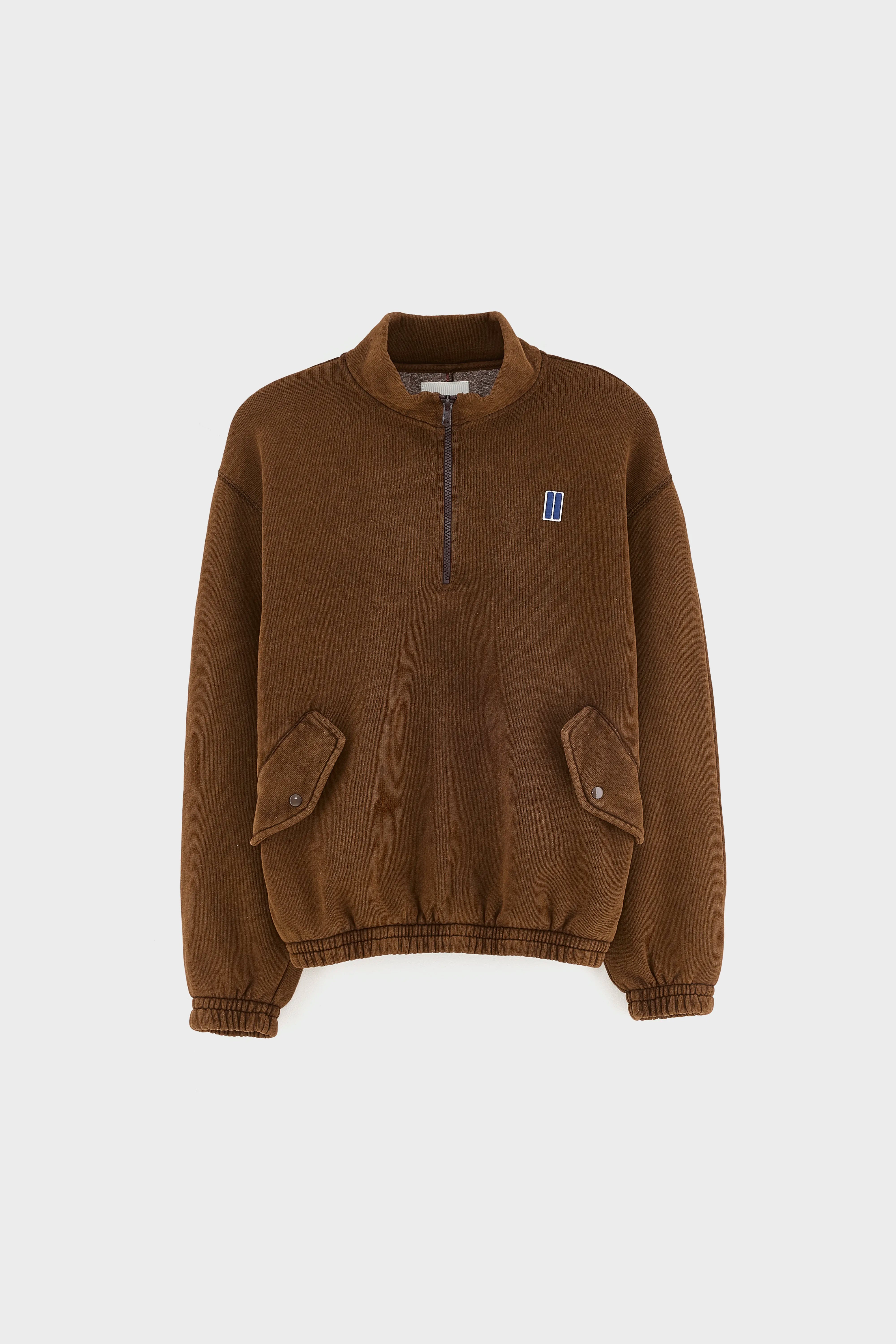 Fabrilo sweatshirt met ritskraag (262 / B / COFFEE)