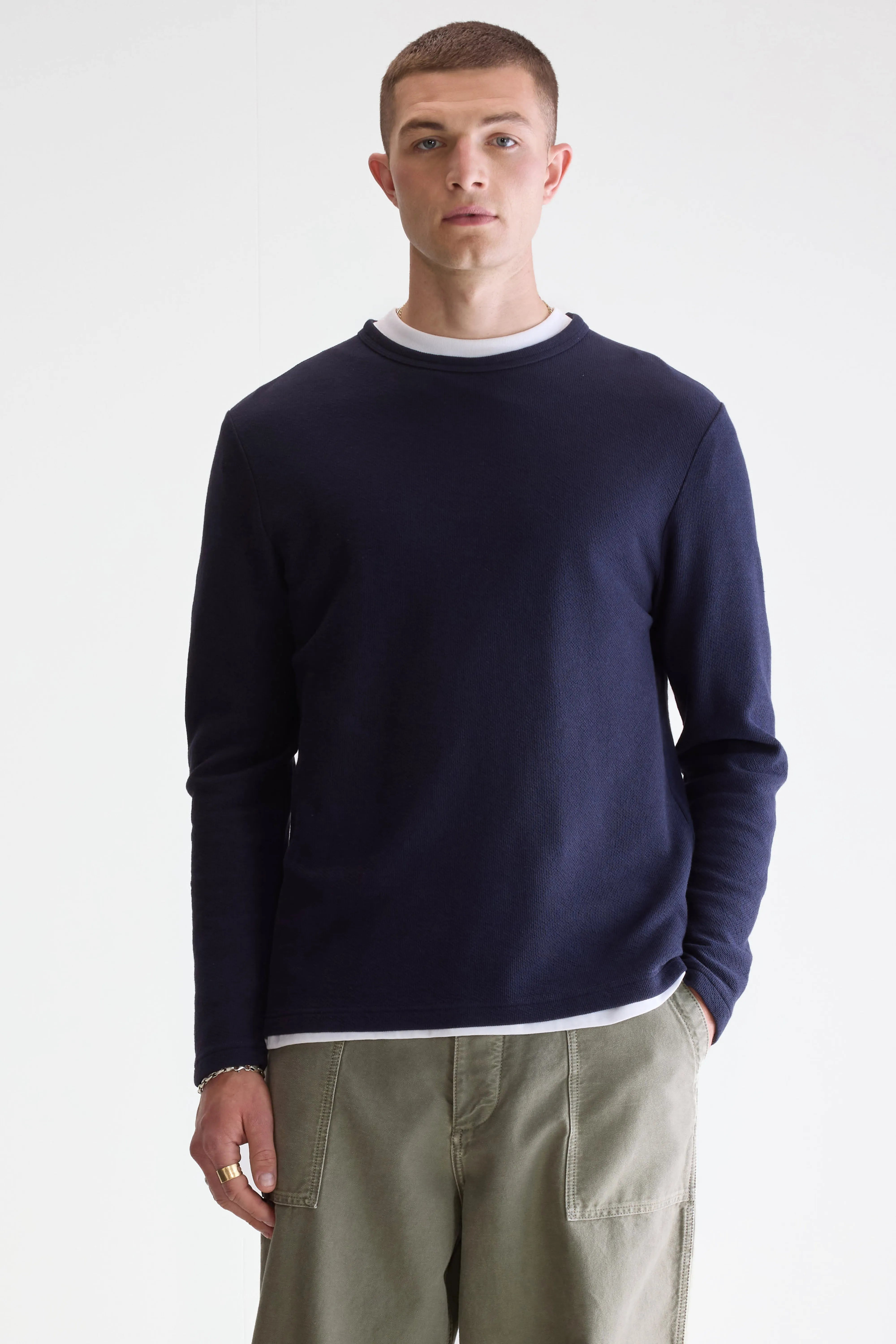 Fresh t-shirt met lange mouwen (242 / M / NAVY)