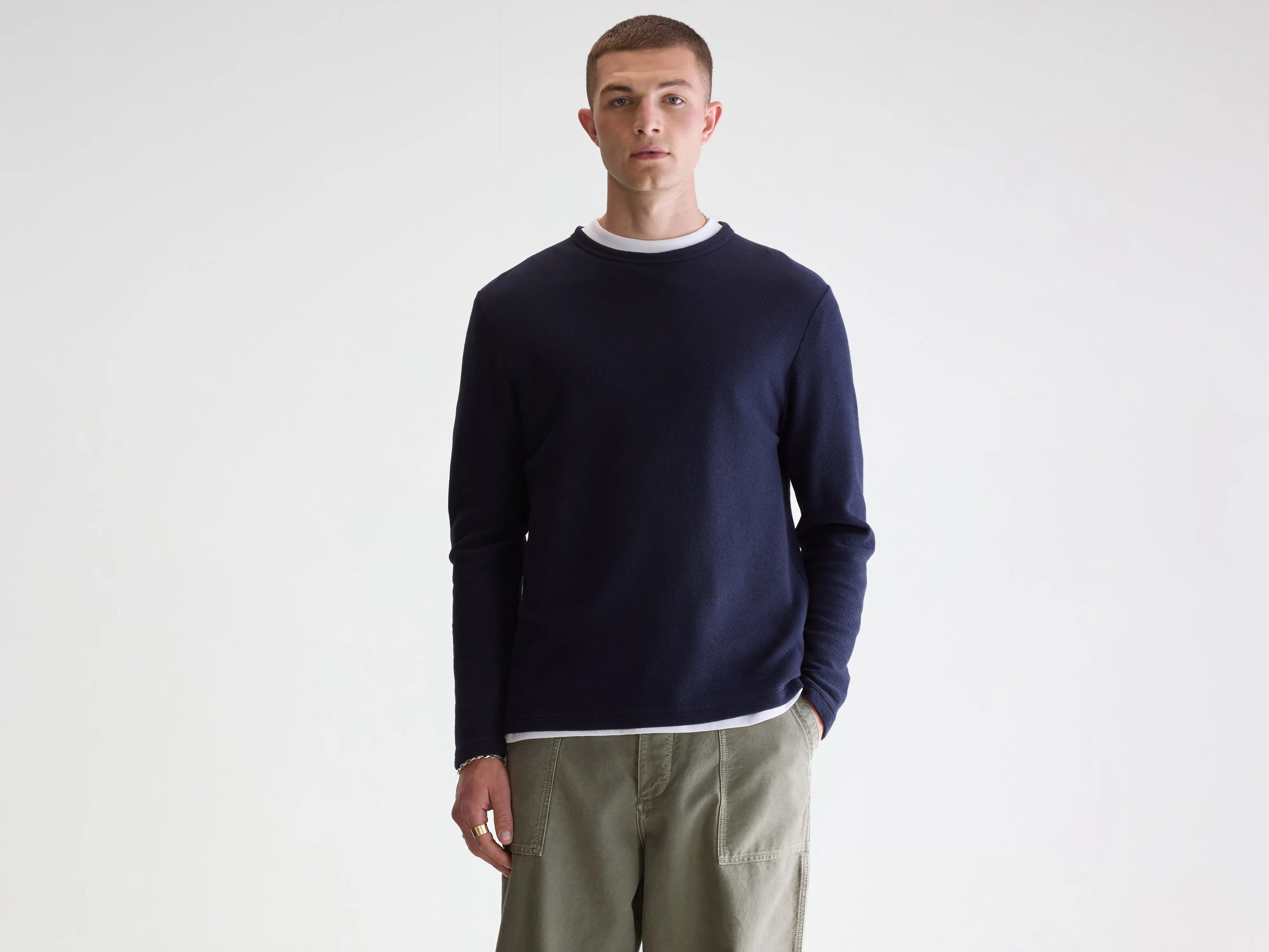 T-shirt marine à manches longues Fresh (242 / M / NAVY)