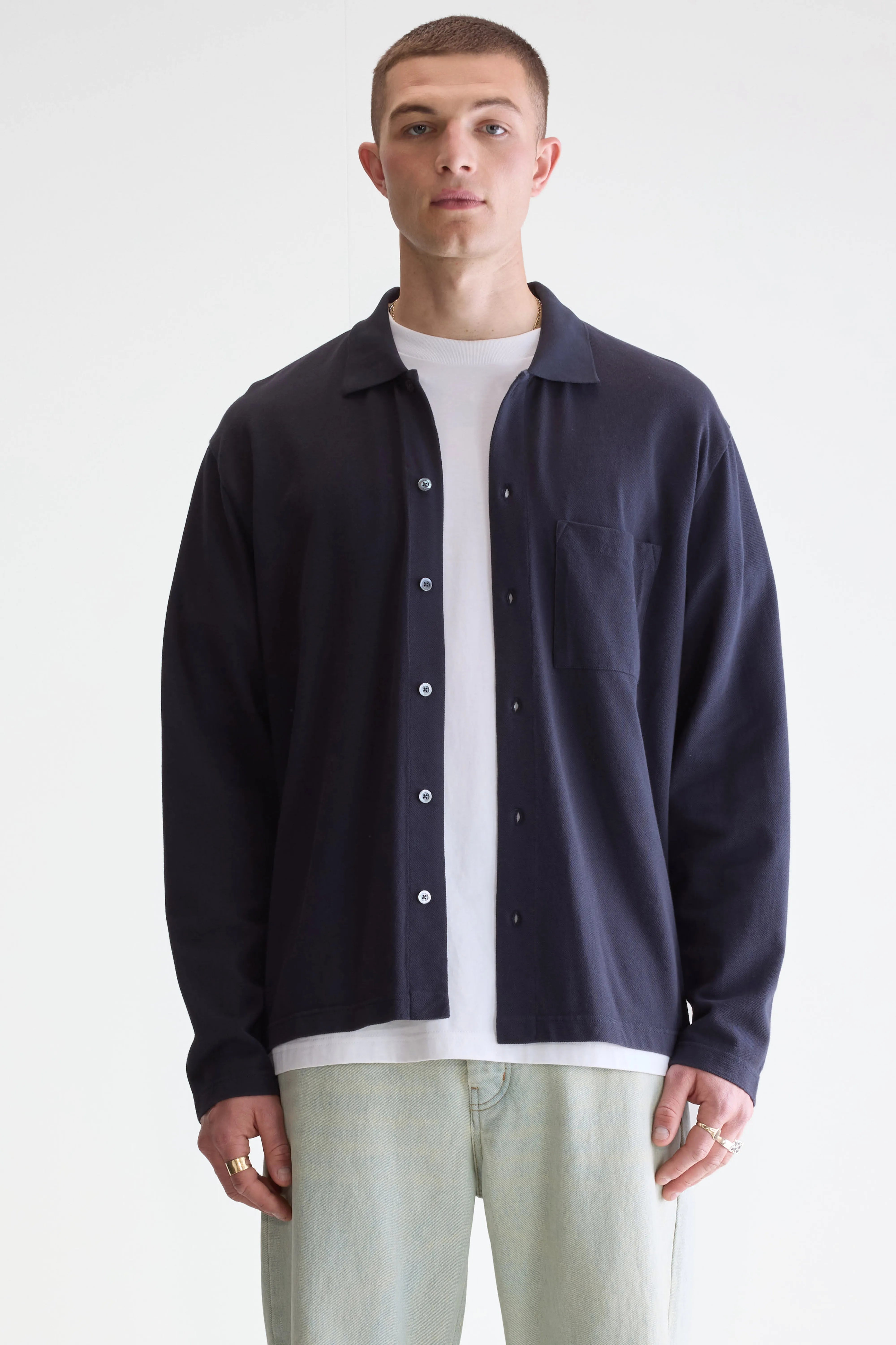 Polo bleu marine à manches longues Vision (252 / M / NAVY)