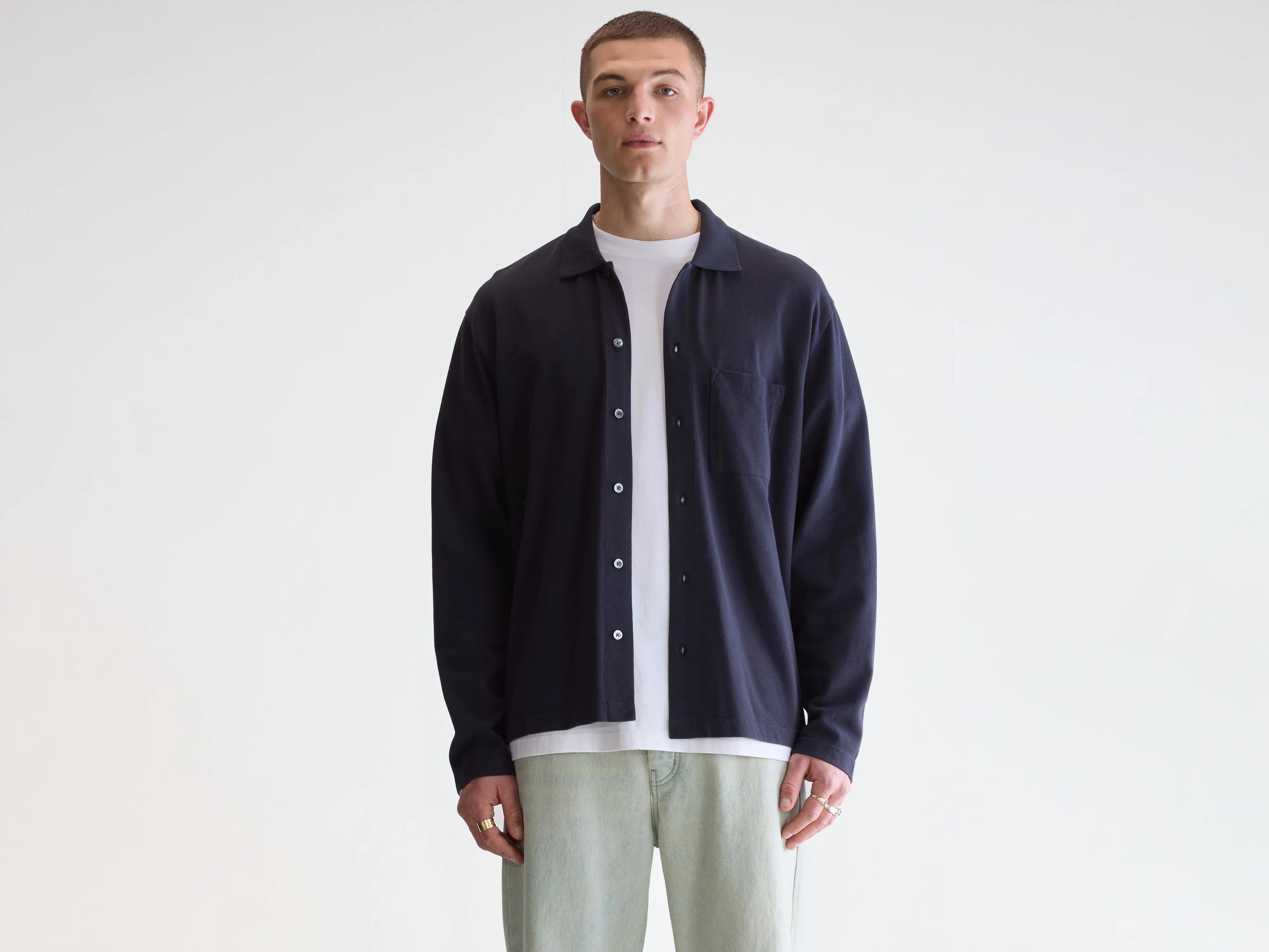 Polo bleu marine à manches longues Vision (252 / M / NAVY)
