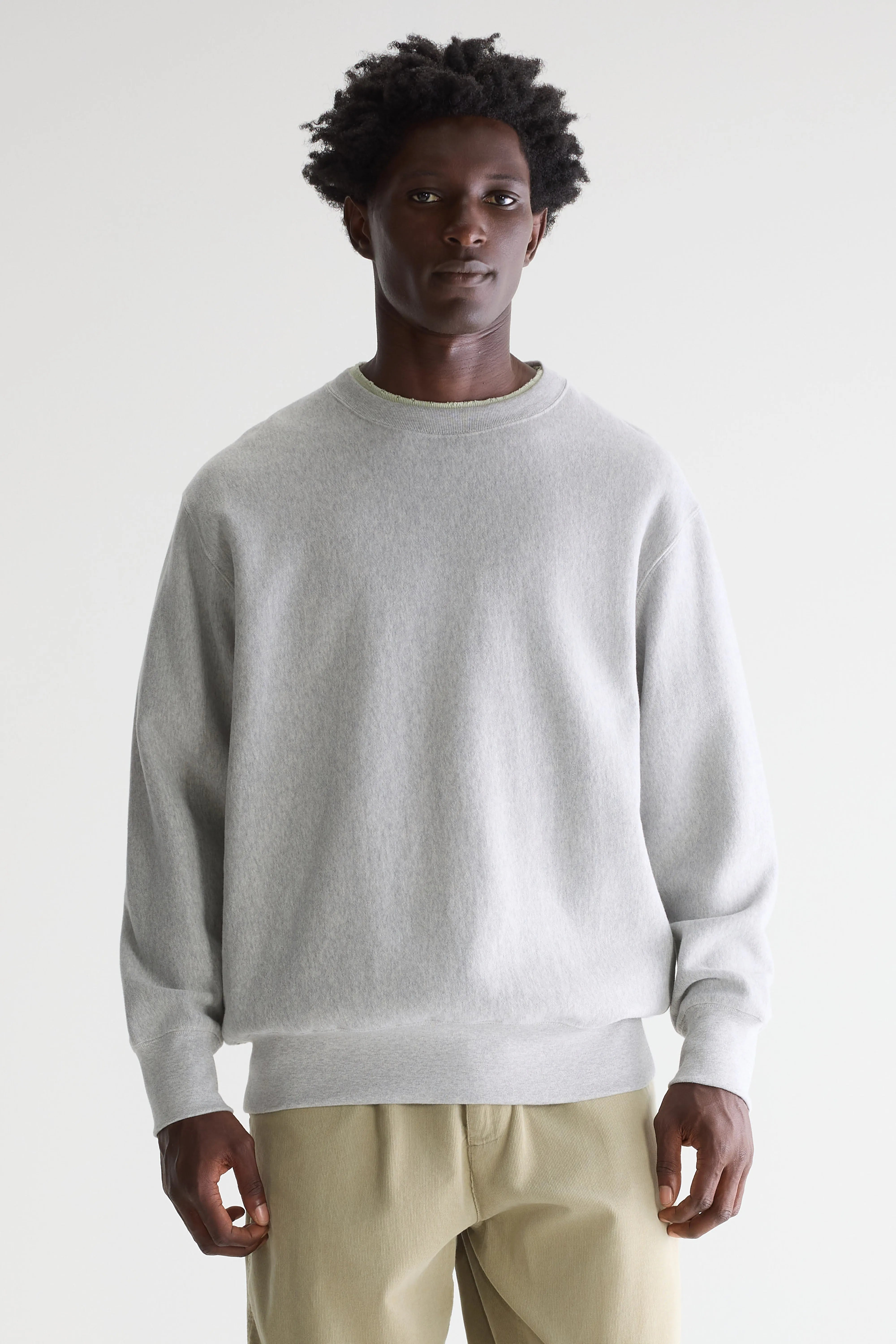 Flake grijs sweatshirt met ronde hals (242 / M / H. GREY)
