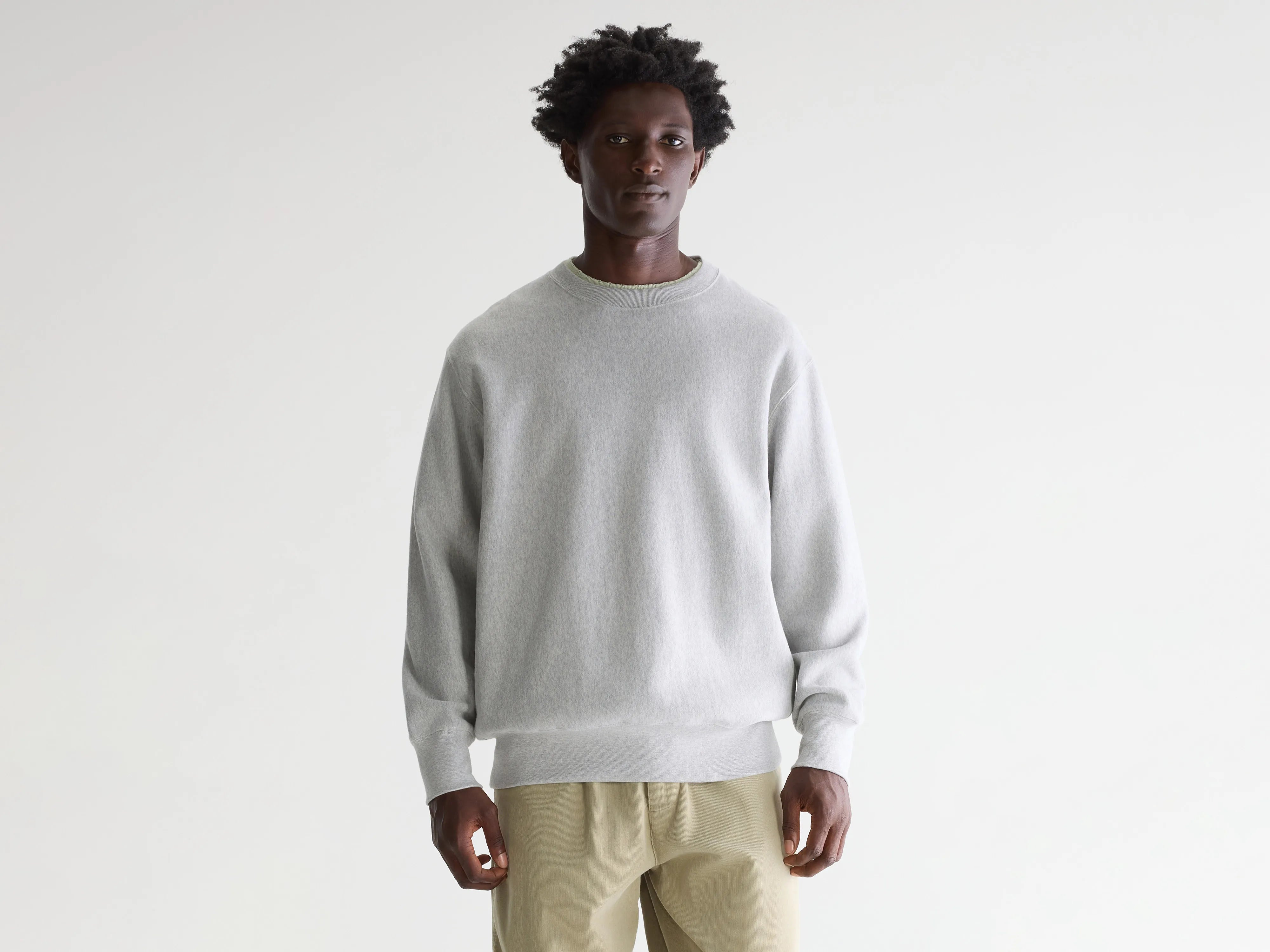 Flake grijs sweatshirt met ronde hals (242 / M / H. GREY)