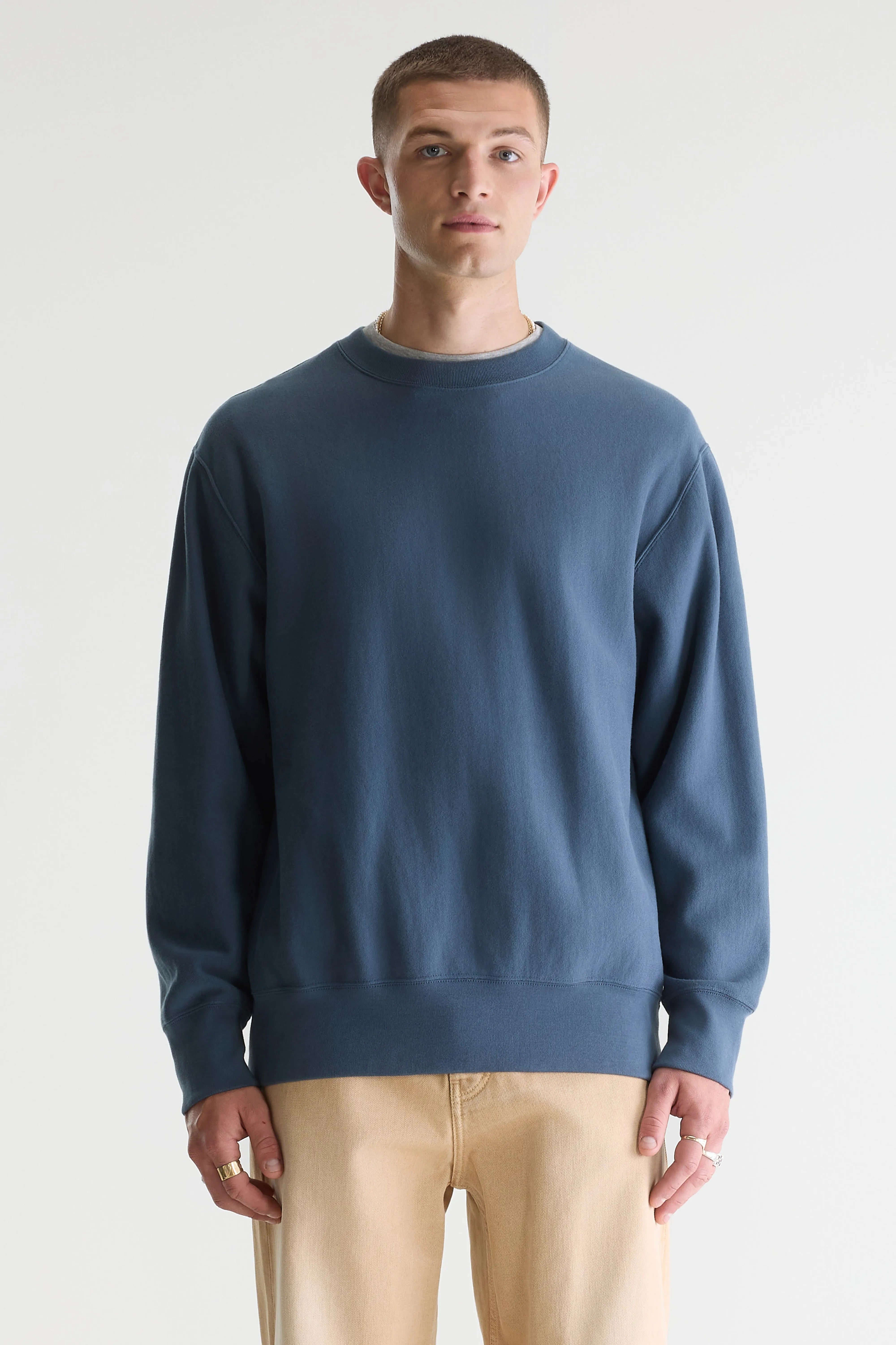 Sweatshirt col rond bleu-gris Flake (242 / M / DOVE)