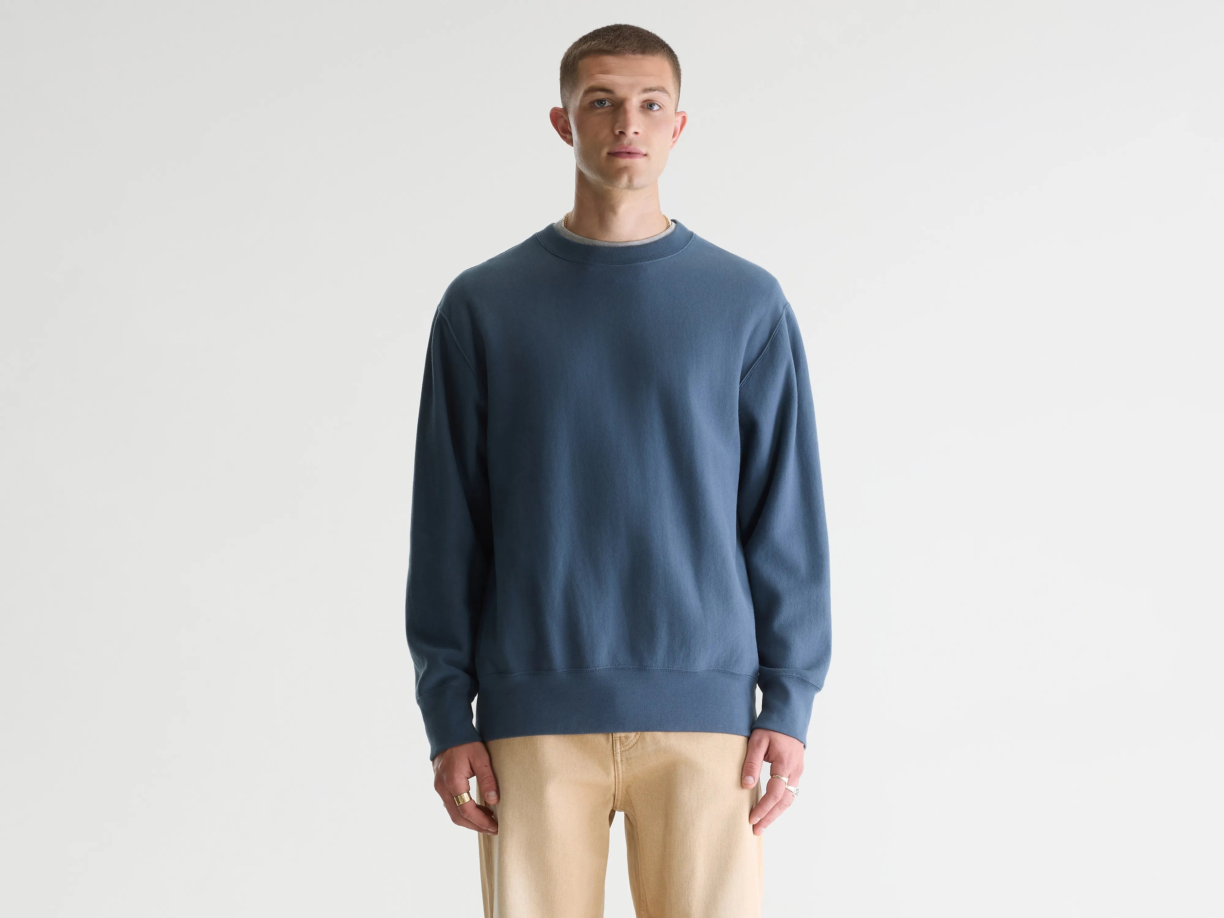 Flake crewneck blue-grey sweatshirt (242 / M / DOVE)