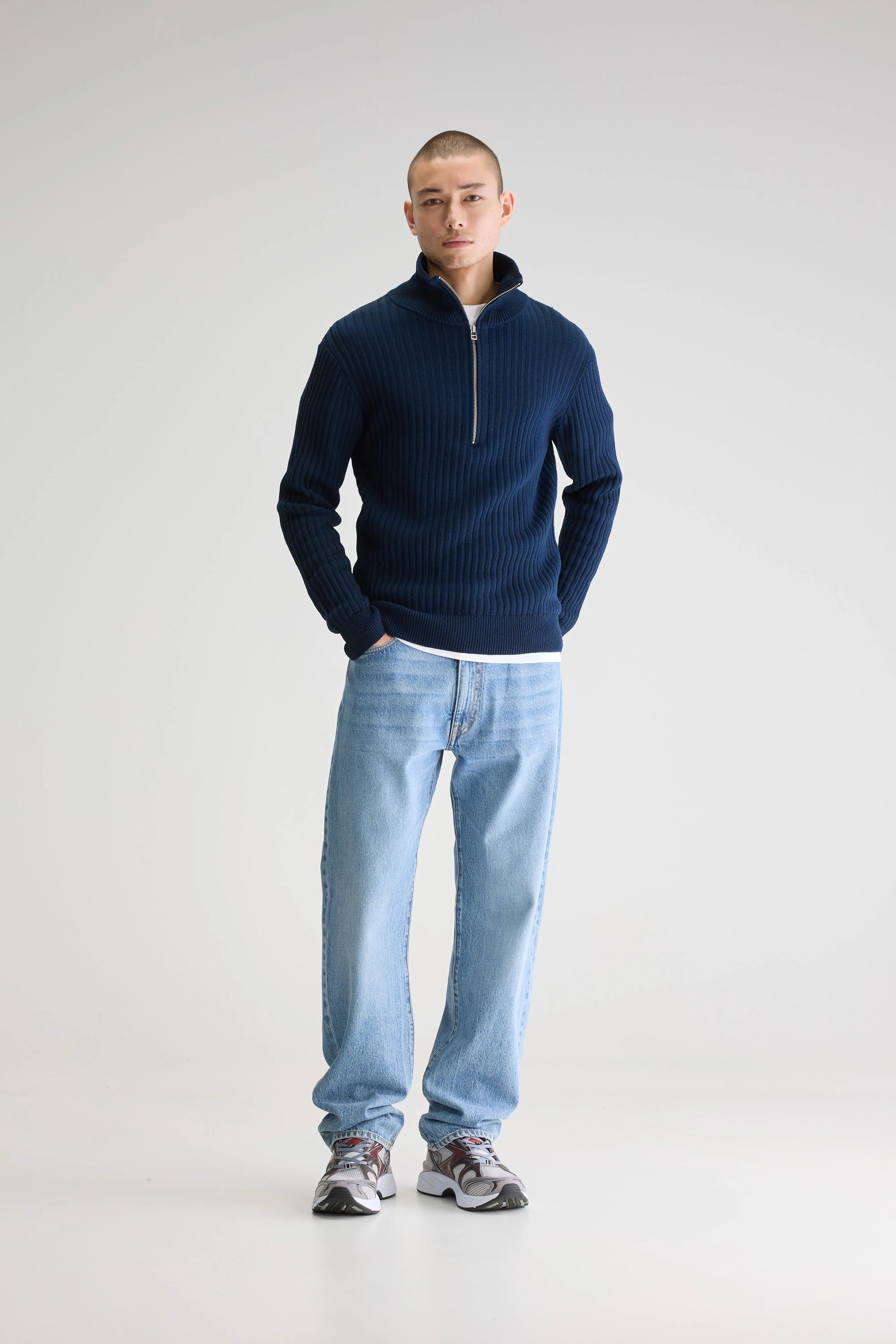 Asiz trui met halve rits (251 / M / NAVY)