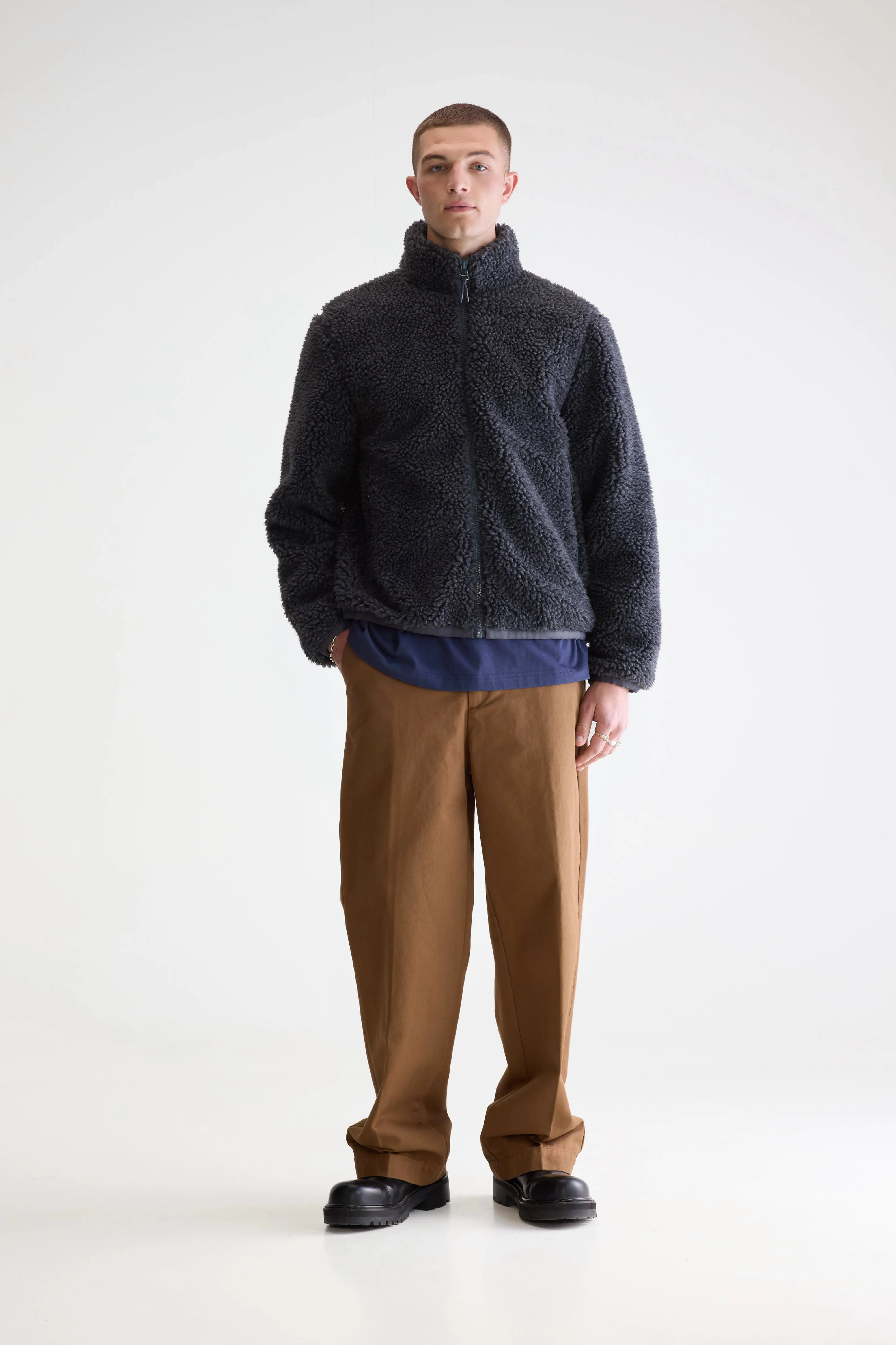 Jeremy zip-up teddy sweatshirt (252 / M / CHARCOAL)