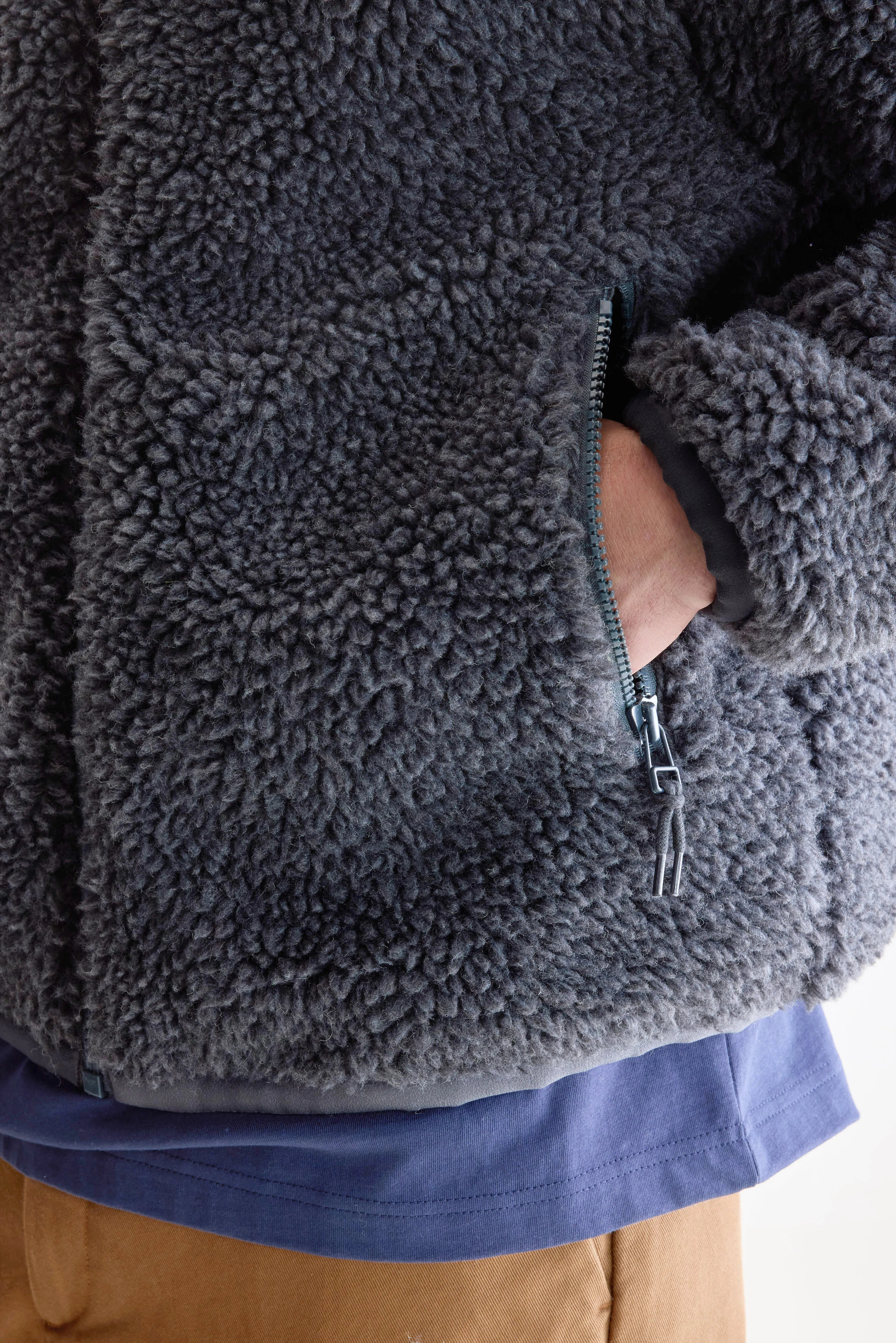 Jeremy zip-up teddy sweatshirt (252 / M / CHARCOAL)