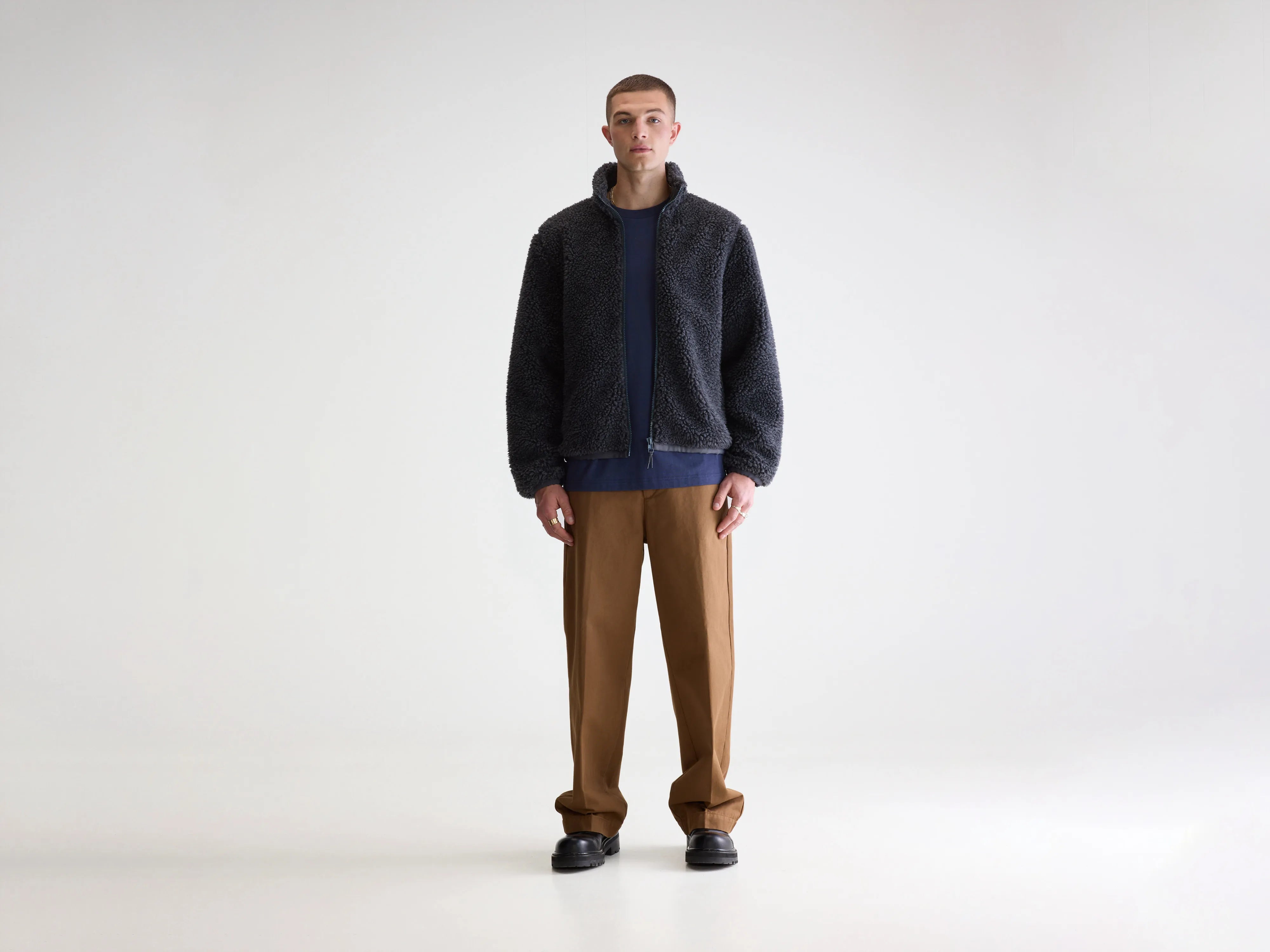 Jeremy zip-up teddy sweatshirt (252 / M / CHARCOAL)