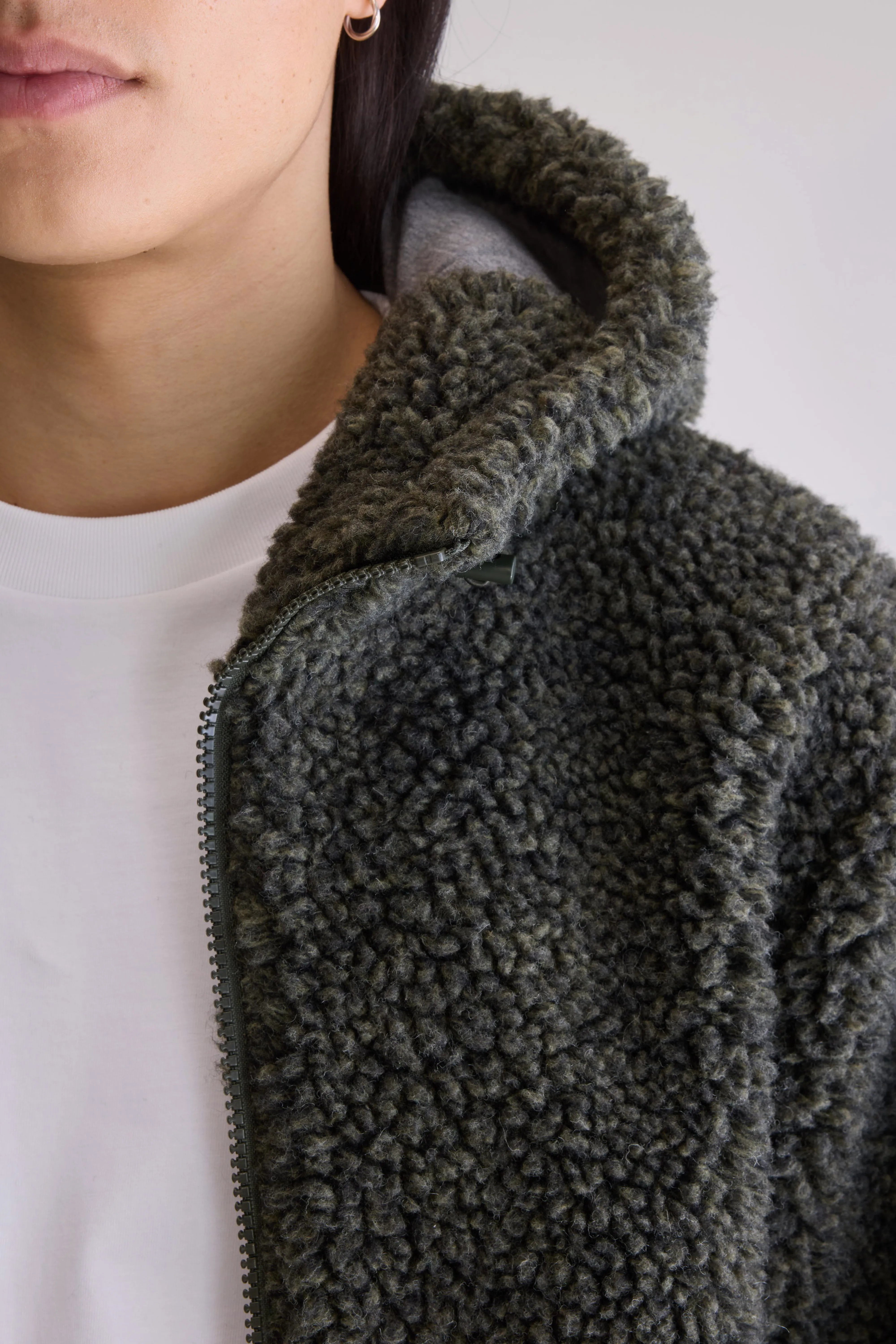 Jake hoodie met rits  (252 / M / DARK OLIVE)