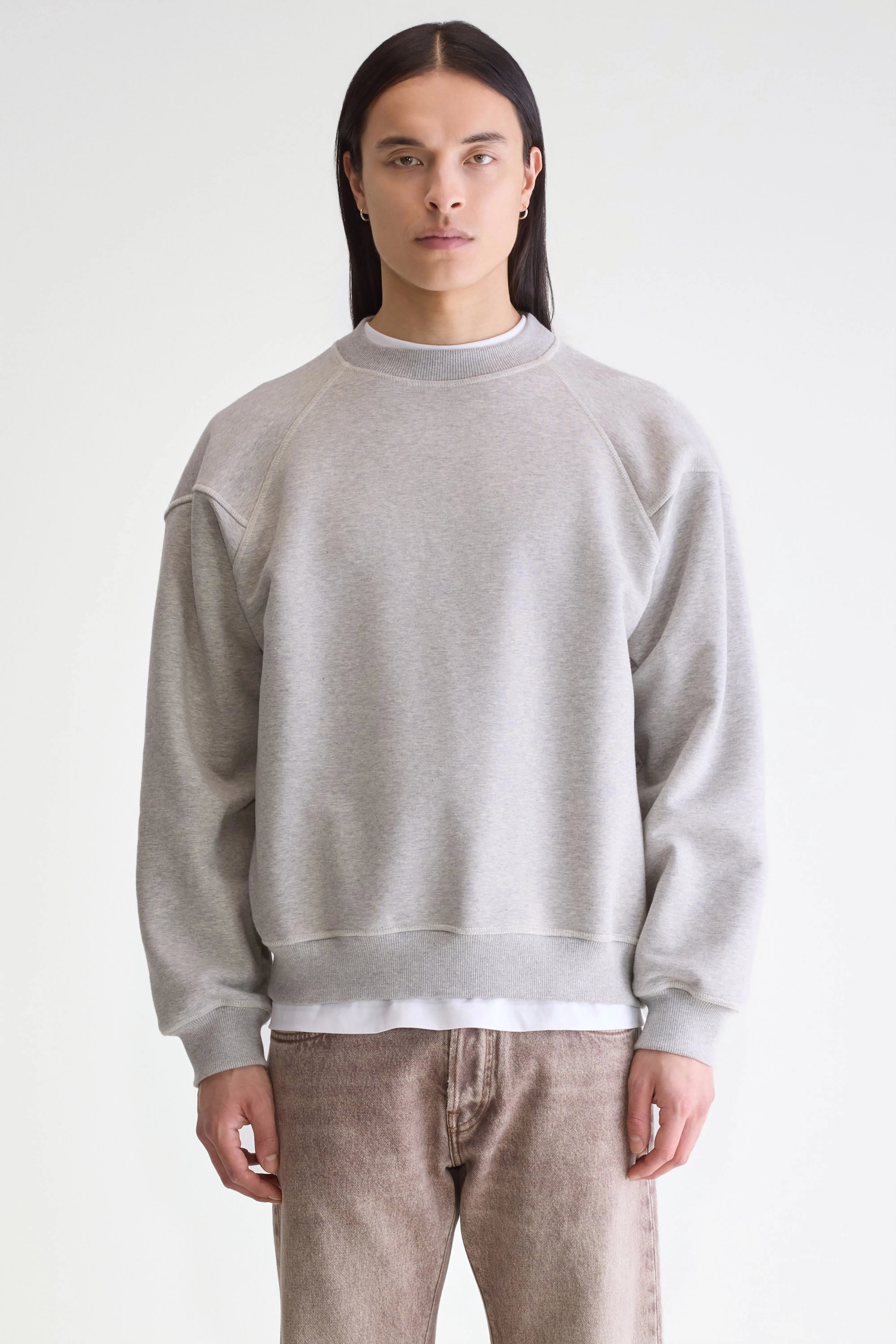 Sweatshirt à col rond Font (252 / M / H. GREY)