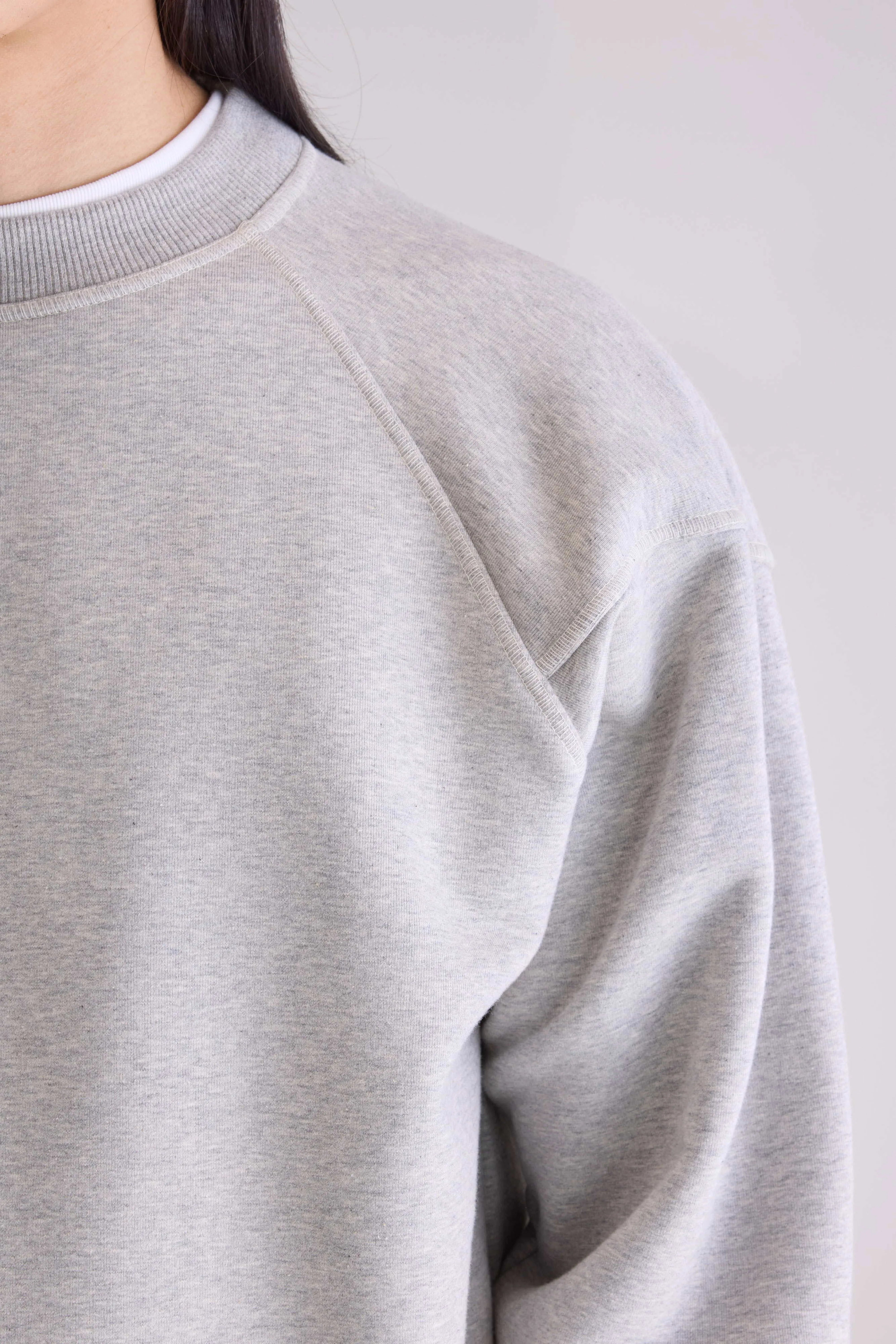 Sweatshirt à col rond Font (252 / M / H. GREY)