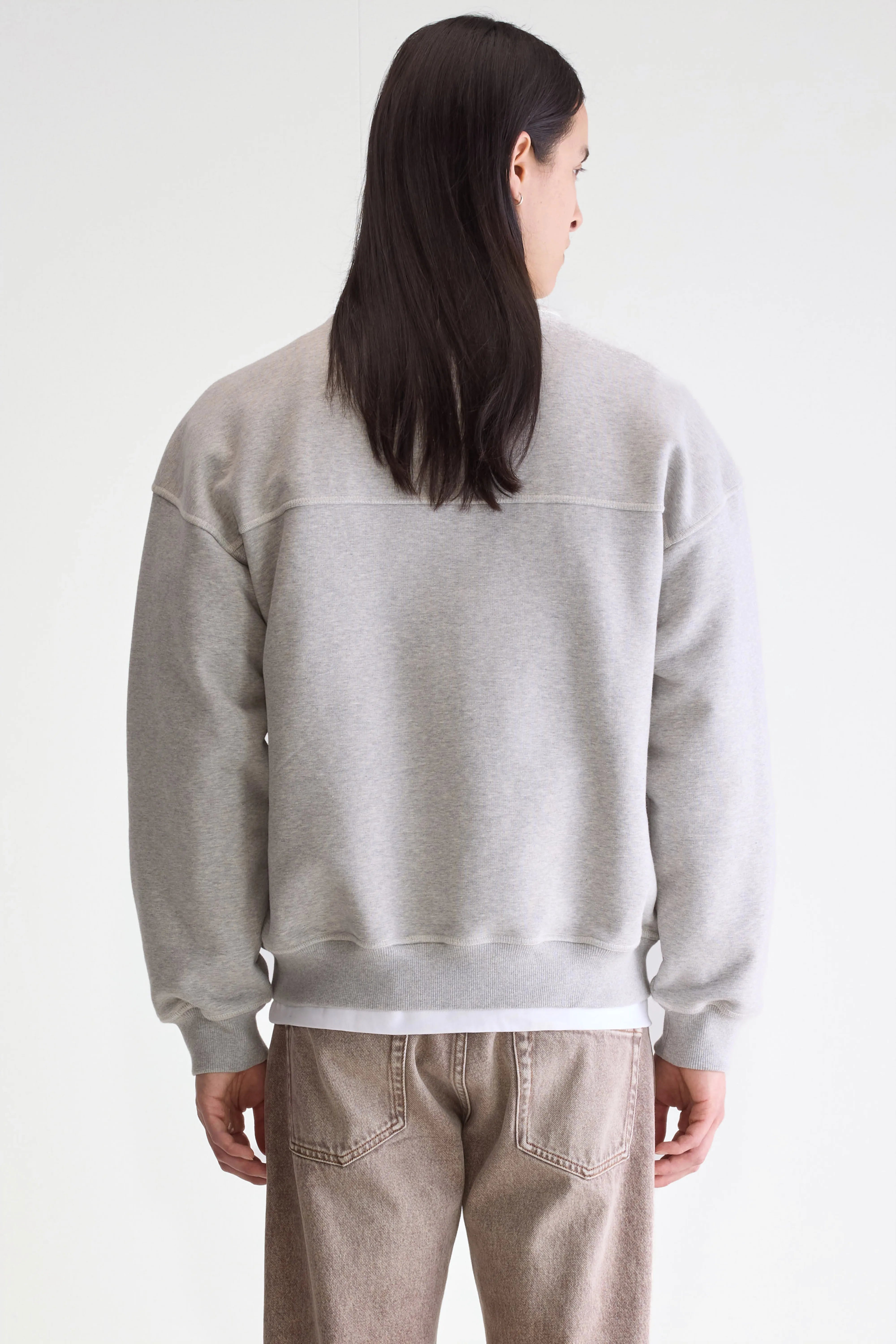 Sweatshirt à col rond Font (252 / M / H. GREY)