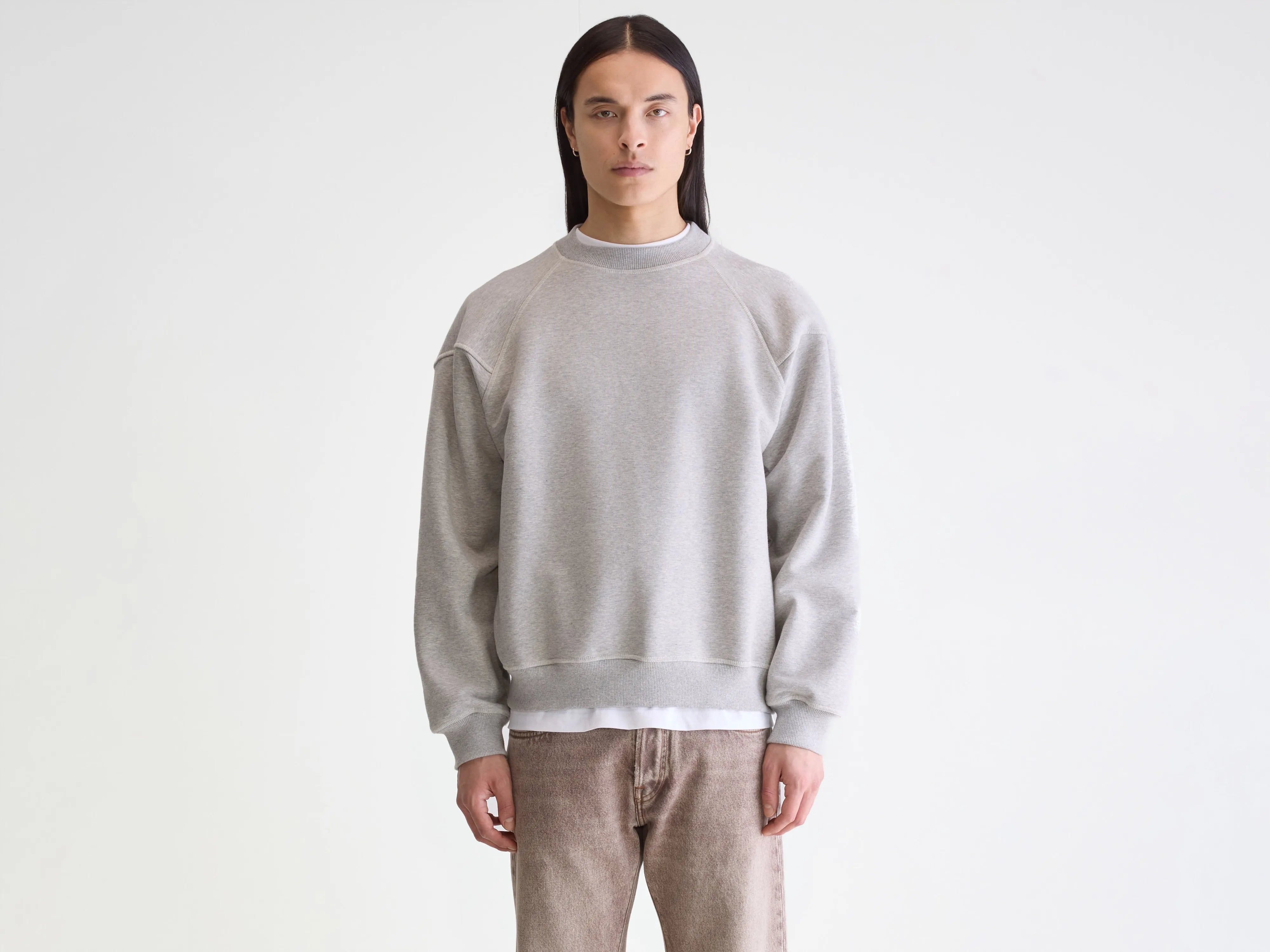 Sweatshirt à col rond Font (252 / M / H. GREY)