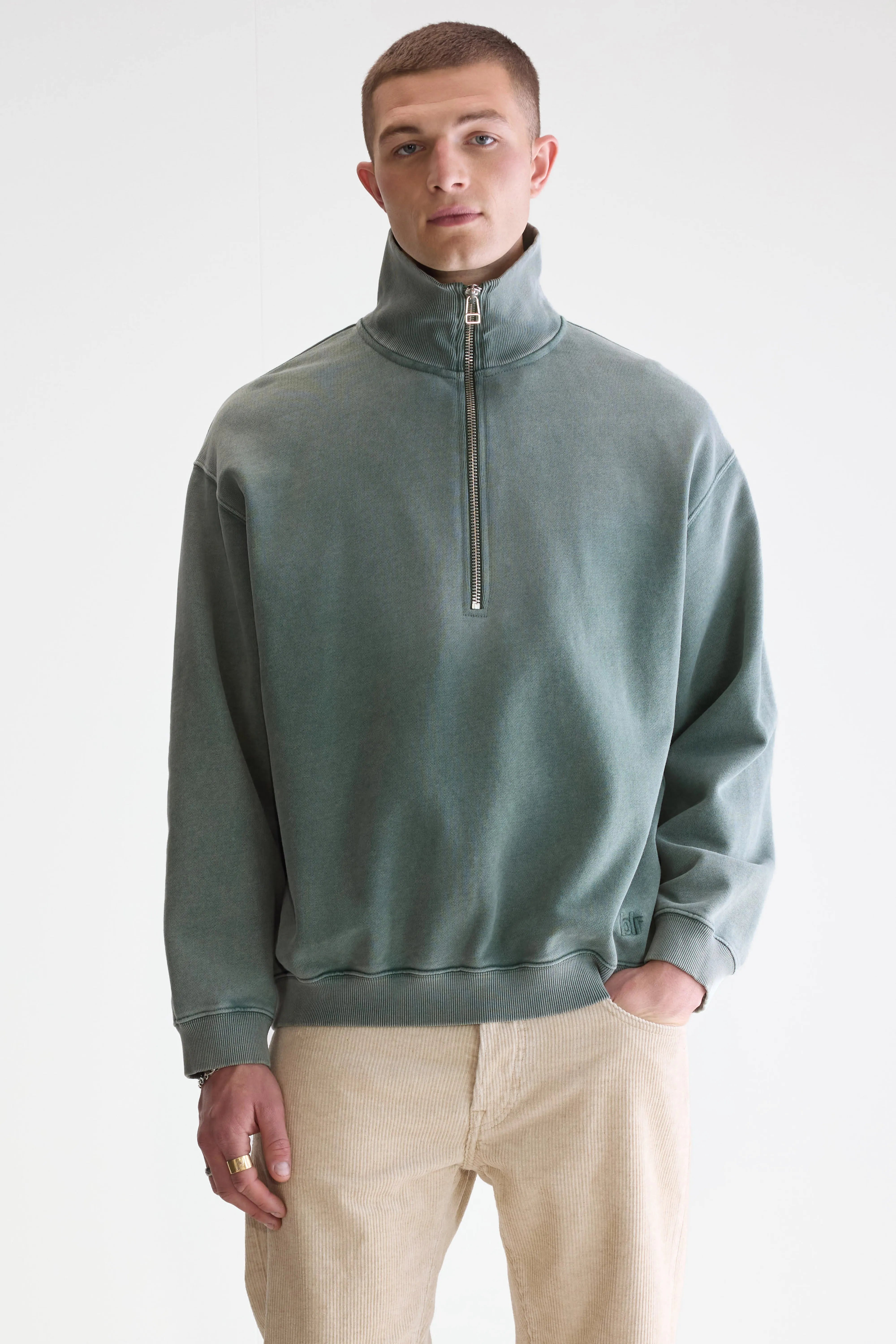 Sweatshirt col zippé Fabro (252 / M / BOTTLE)