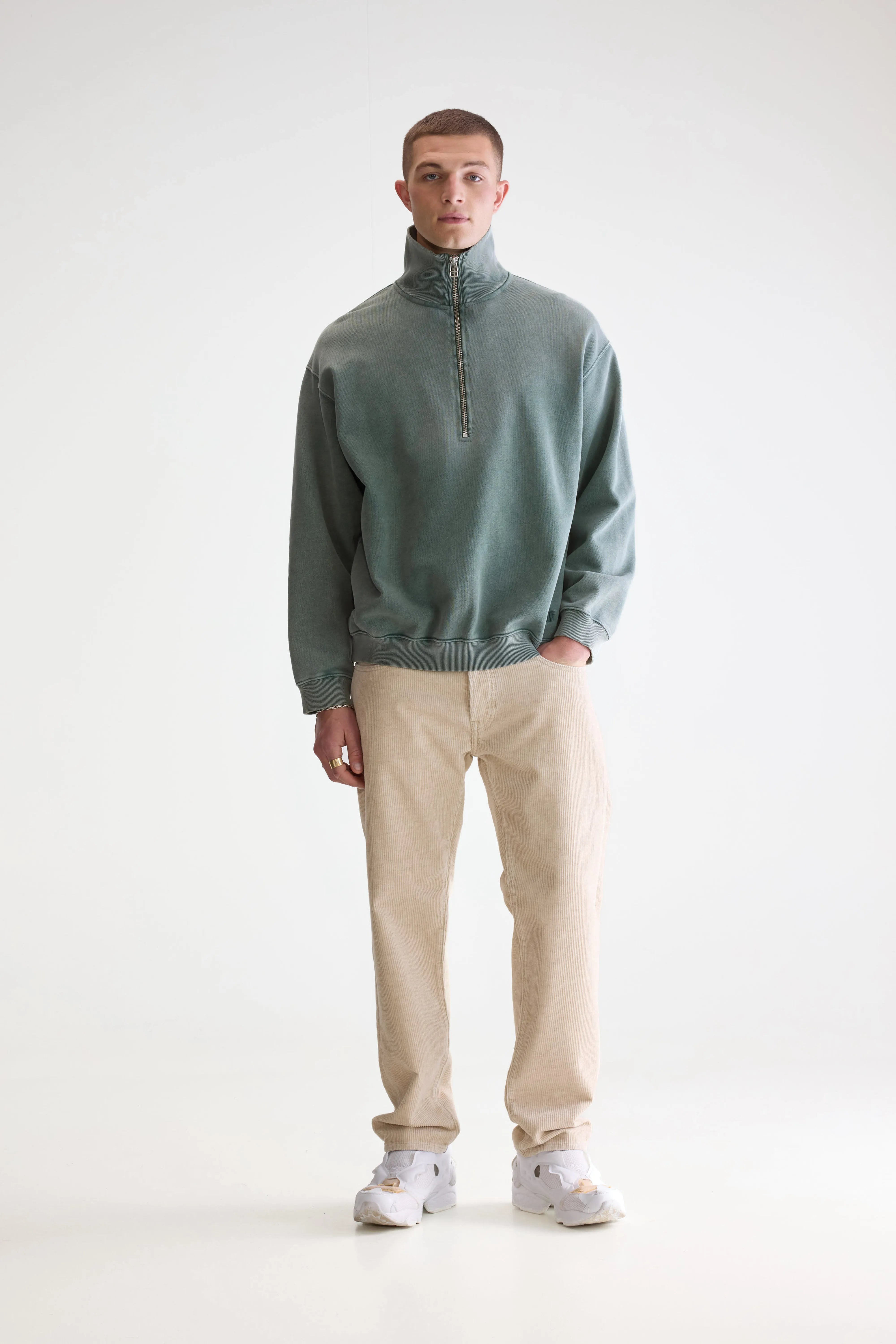 Sweatshirt col zippé Fabro (252 / M / BOTTLE)