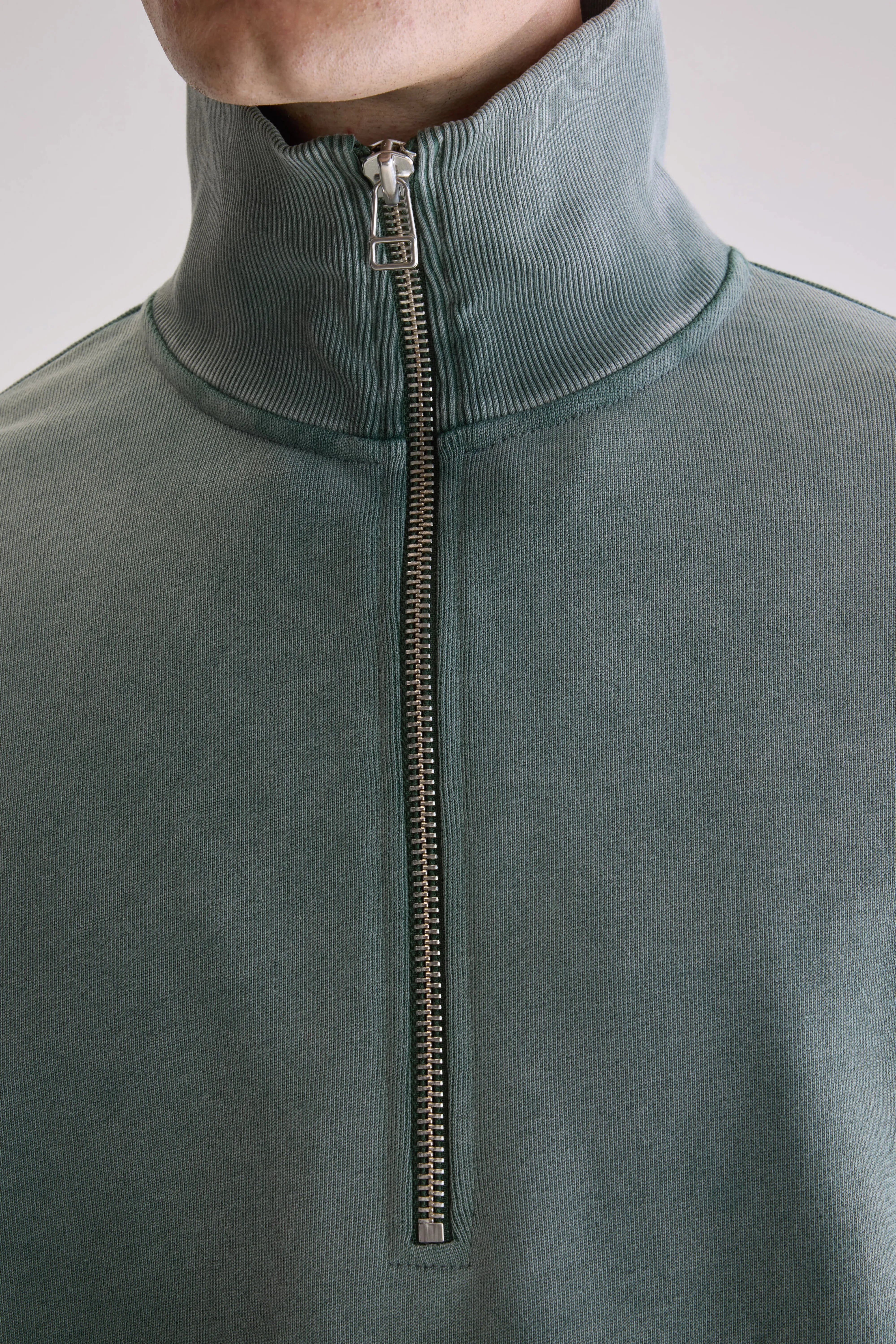 Sweatshirt col zippé Fabro (252 / M / BOTTLE)