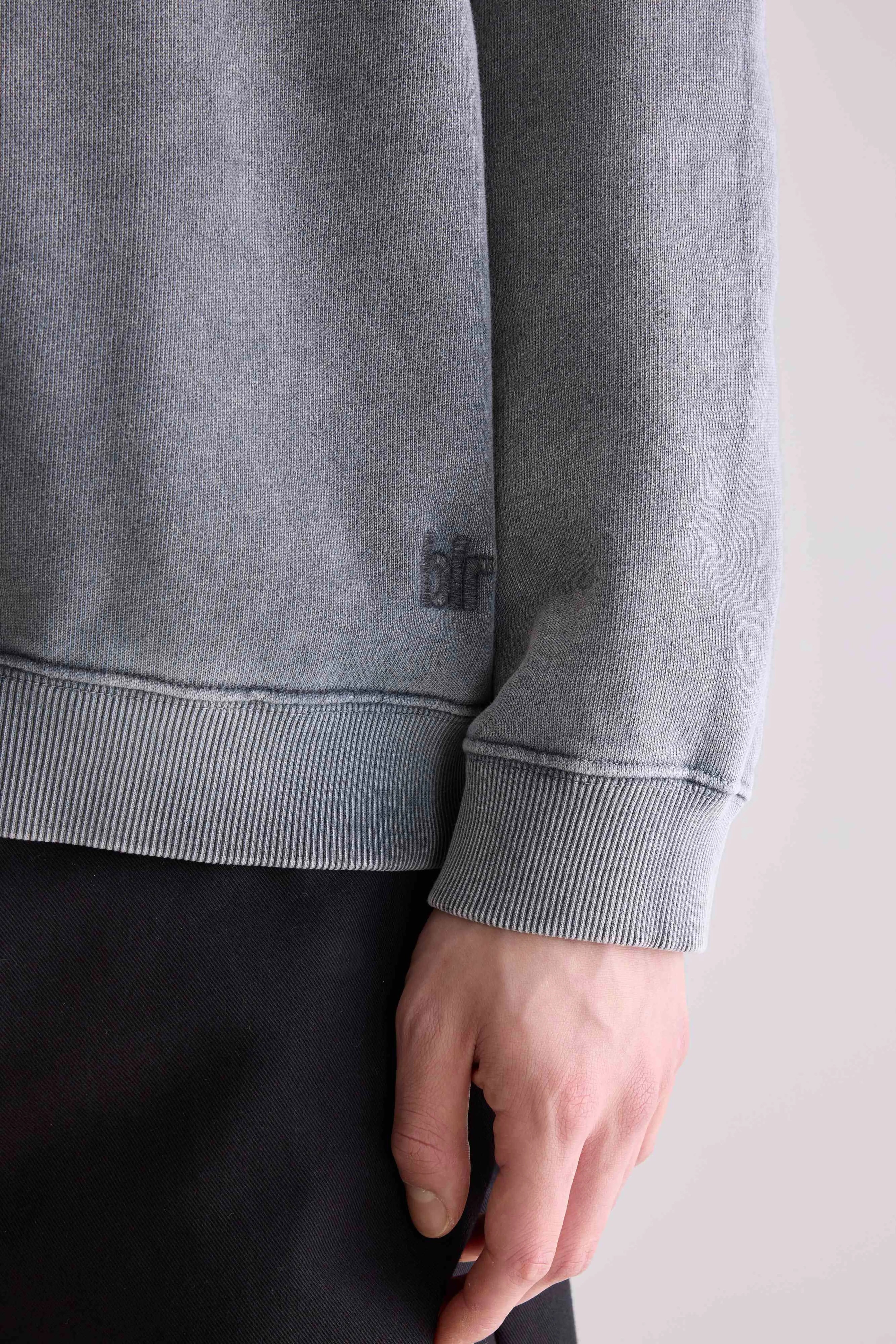 Sweatshirt col zippé Fabro (252 / M / BLACK BLUE)